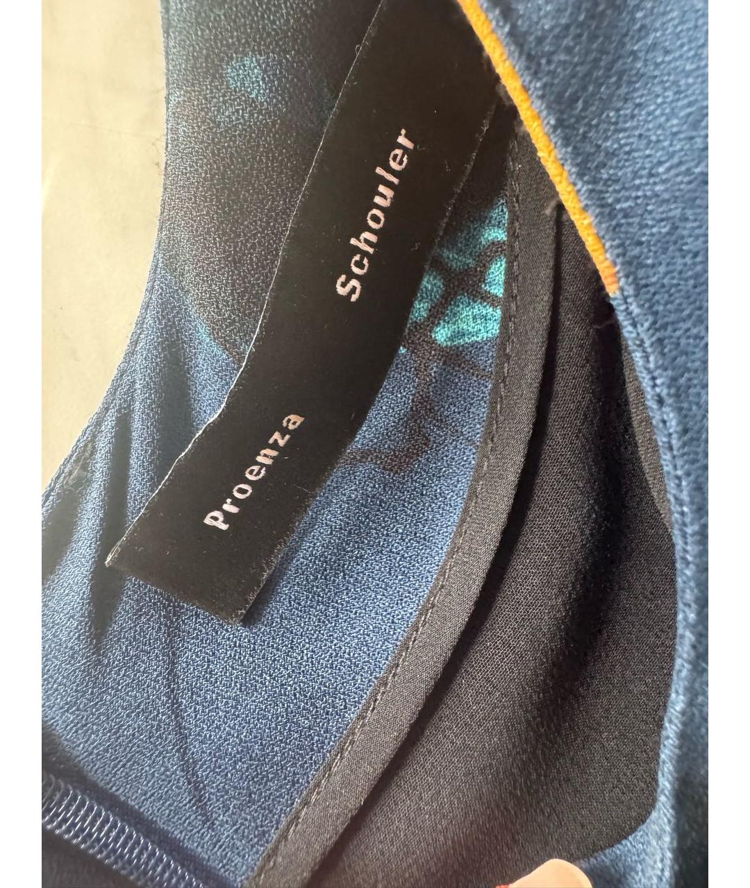 PROENZA SCHOULER Темно-синее вискозное повседневное платье, фото 3