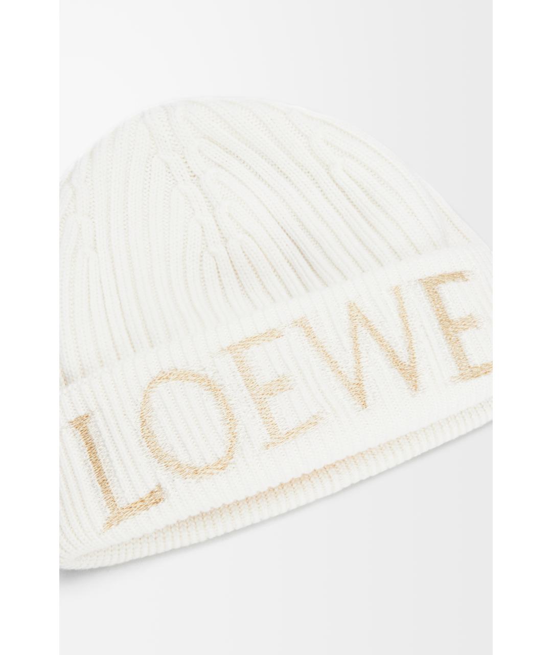 LOEWE Белая шерстяная шапка, фото 4