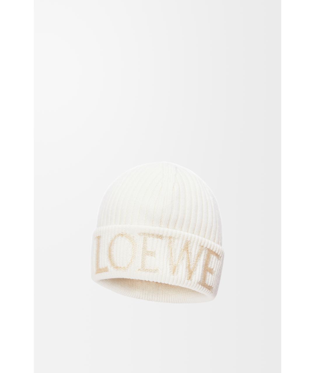 LOEWE Белая шерстяная шапка, фото 2
