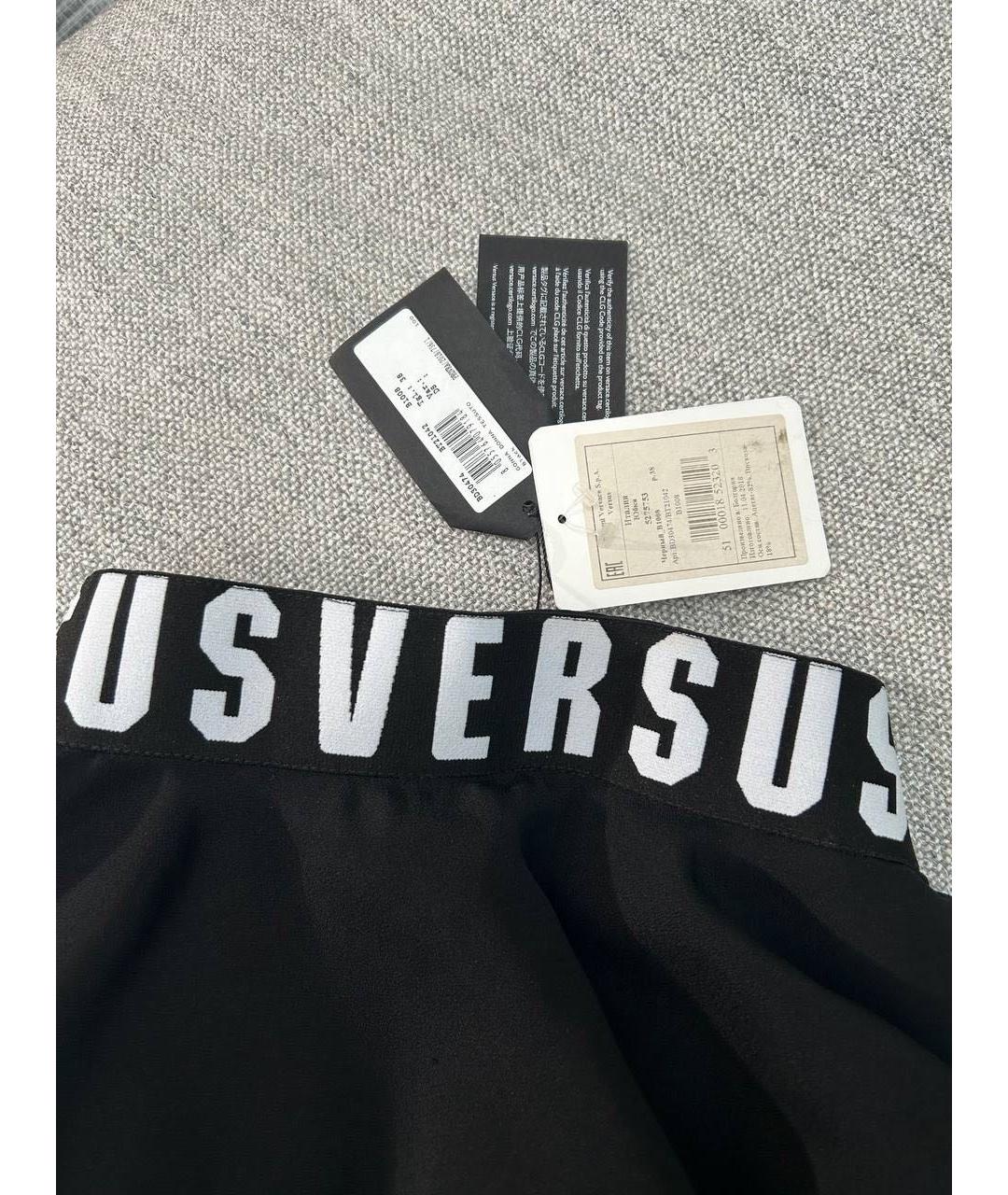 VERSUS VERSACE Черная ацетатная юбка мини, фото 7