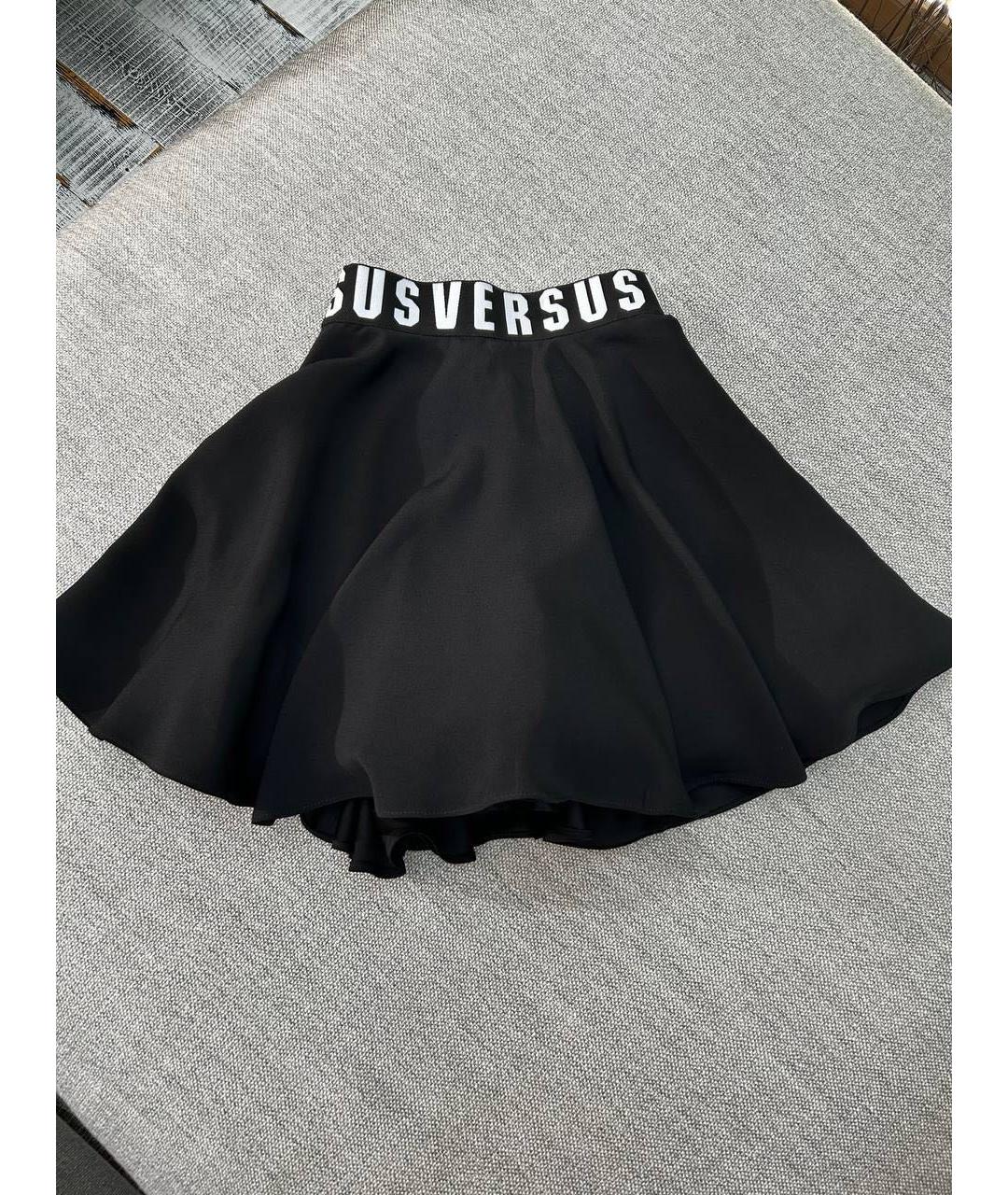 VERSUS VERSACE Черная ацетатная юбка мини, фото 8