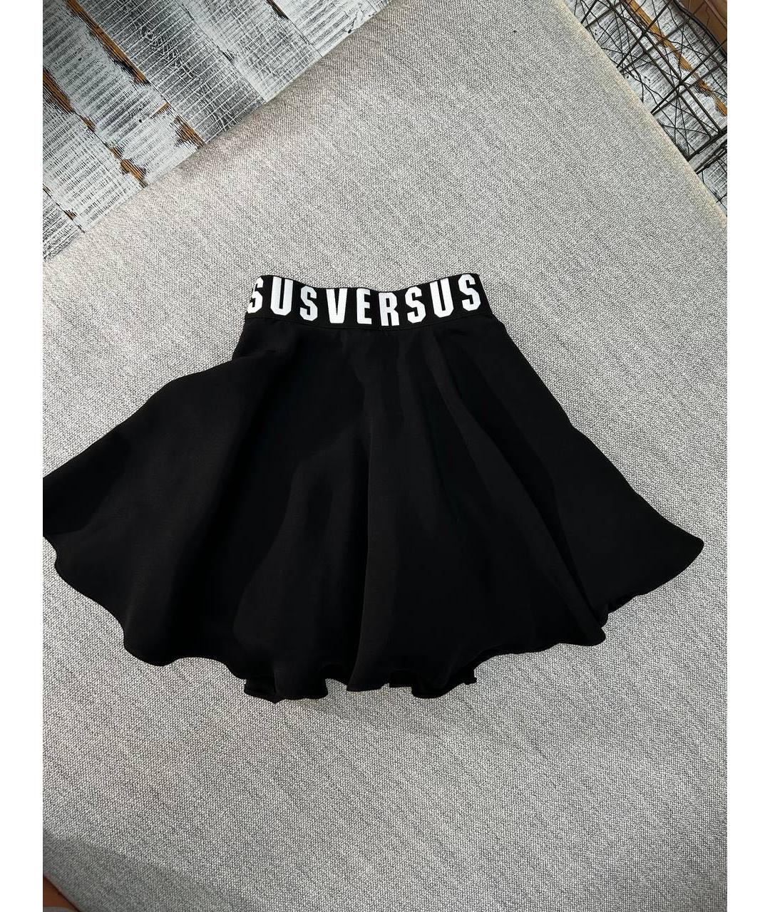 VERSUS VERSACE Черная ацетатная юбка мини, фото 2