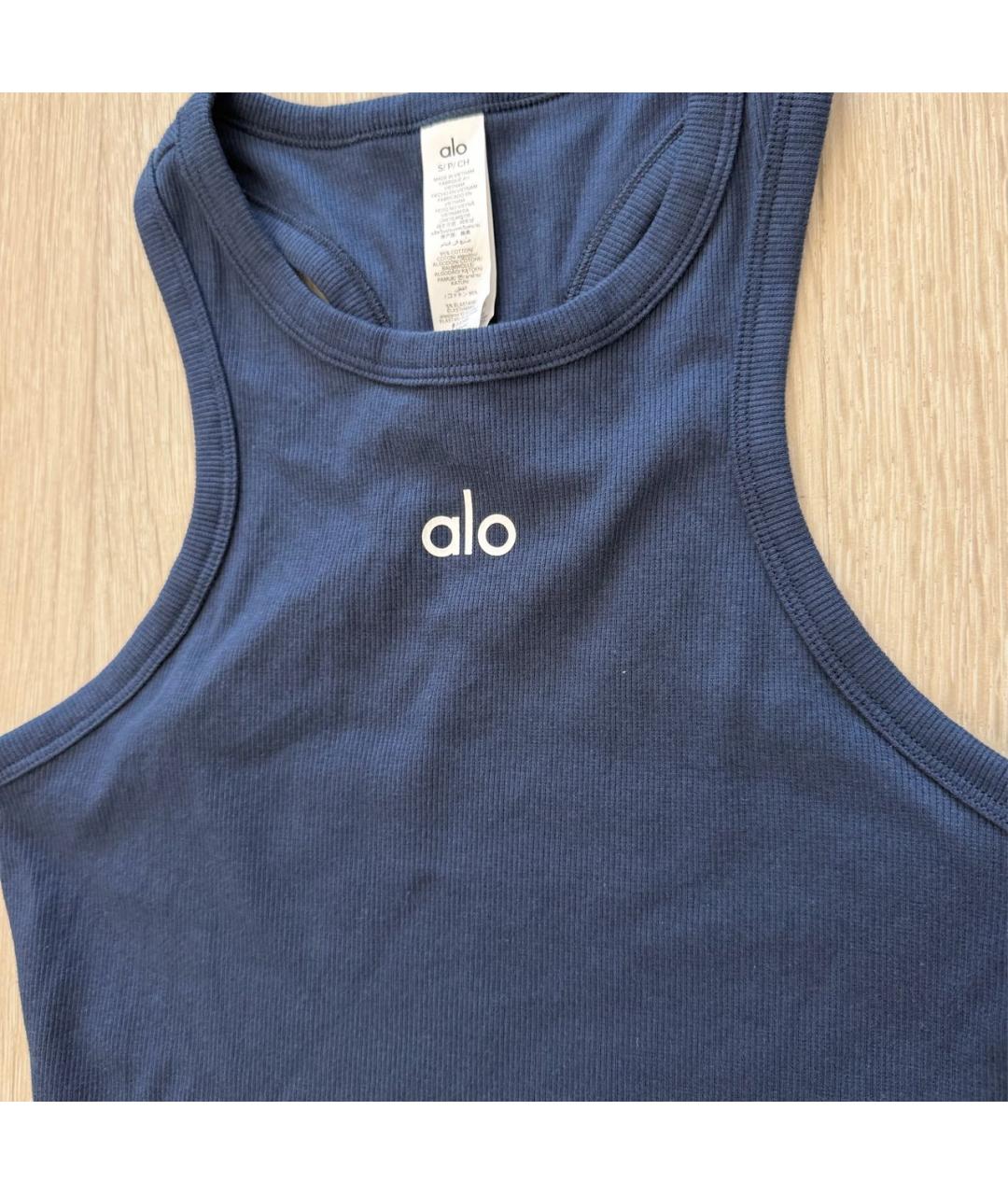 ALO YOGA Темно-синяя майка, фото 3