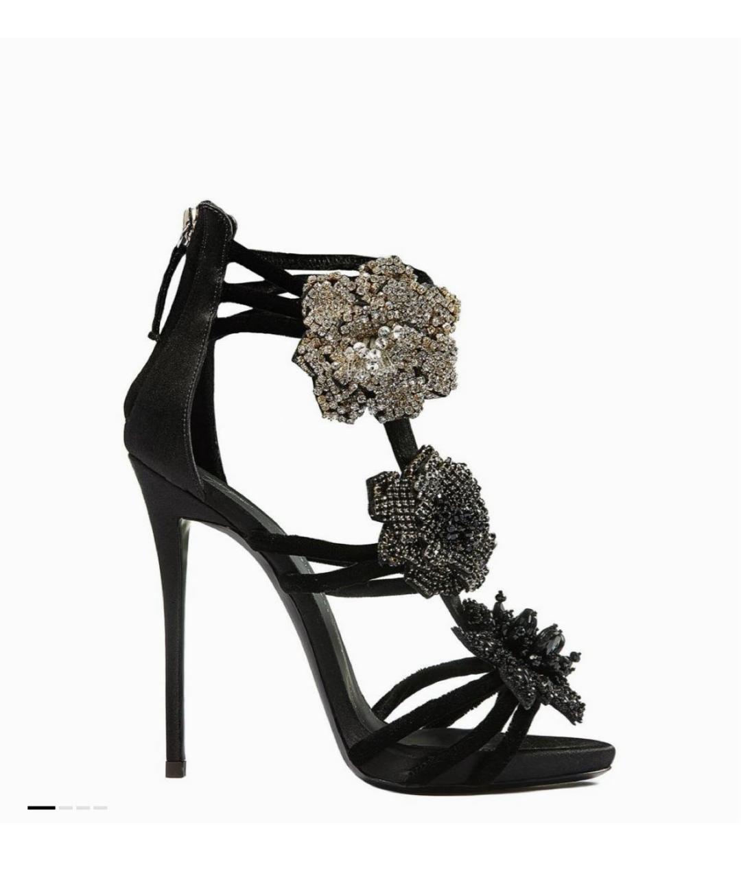 GIUSEPPE ZANOTTI DESIGN Черные замшевые босоножки, фото 5
