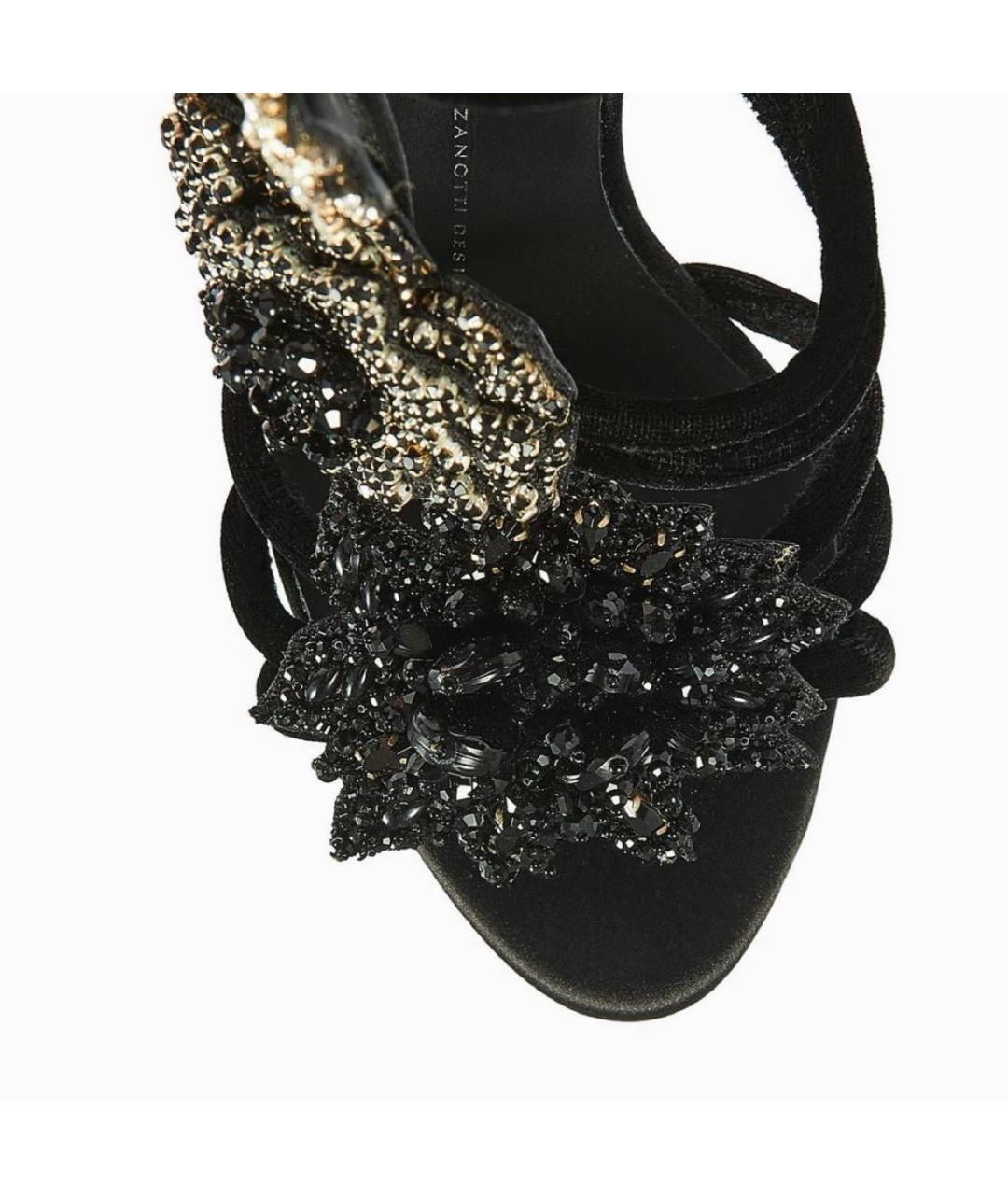 GIUSEPPE ZANOTTI DESIGN Черные замшевые босоножки, фото 4