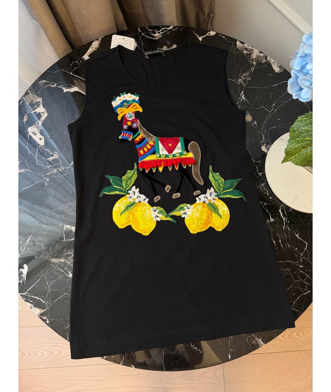 DOLCE&GABBANA Черная хлопковая майка, фото 2