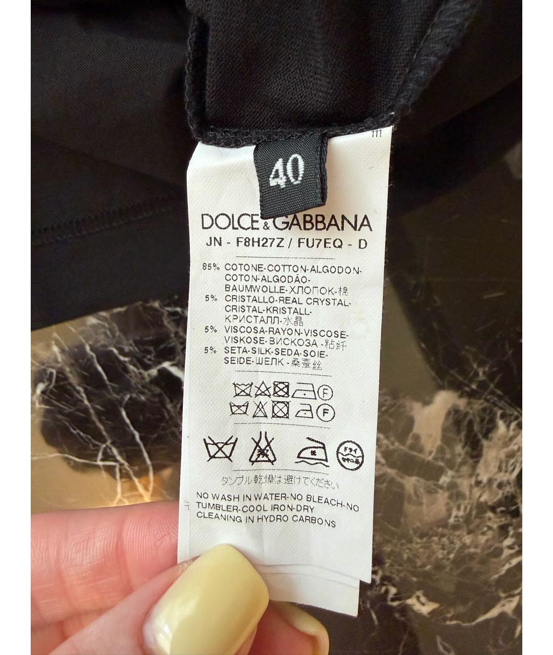 DOLCE&GABBANA Черная хлопковая майка, фото 6