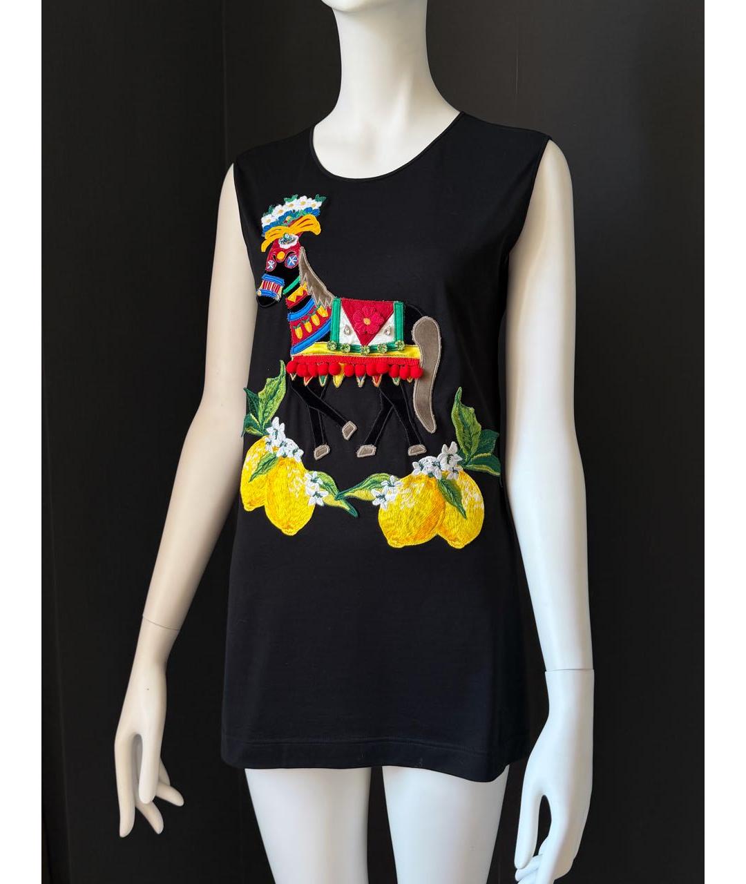 DOLCE&GABBANA Черная хлопковая майка, фото 7