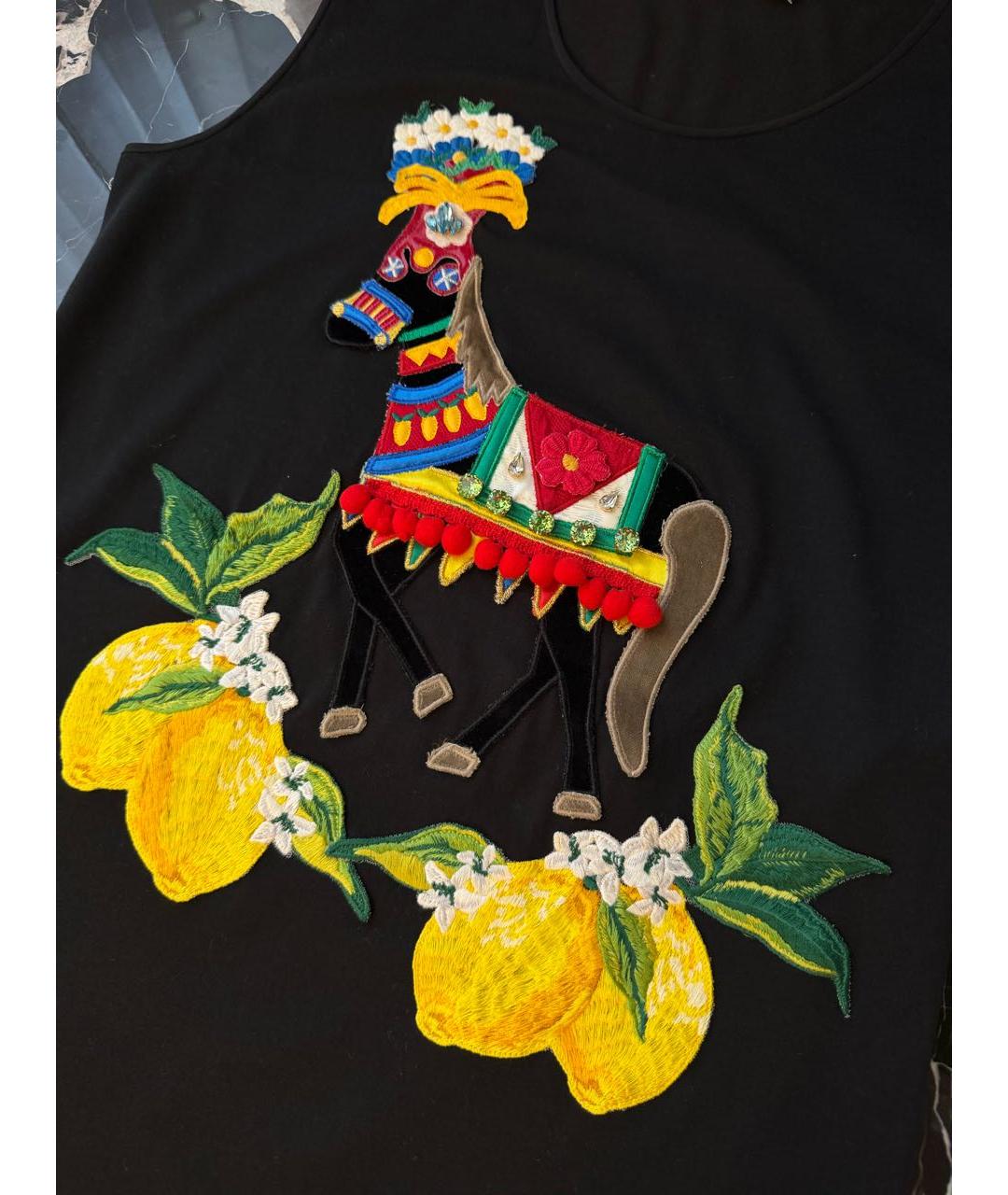 DOLCE&GABBANA Черная хлопковая майка, фото 3