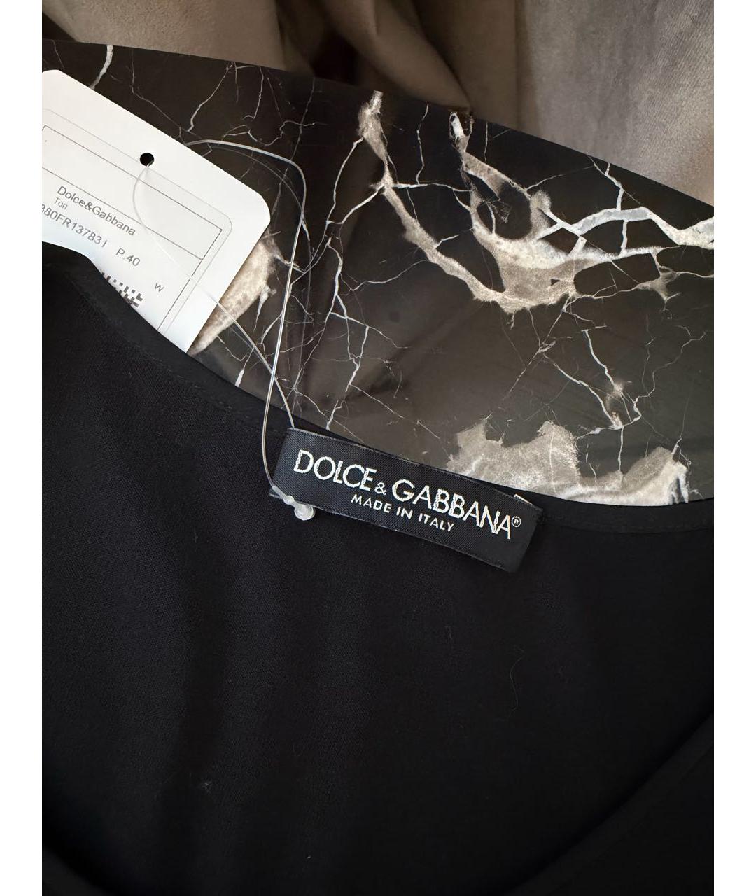 DOLCE&GABBANA Черная хлопковая майка, фото 5
