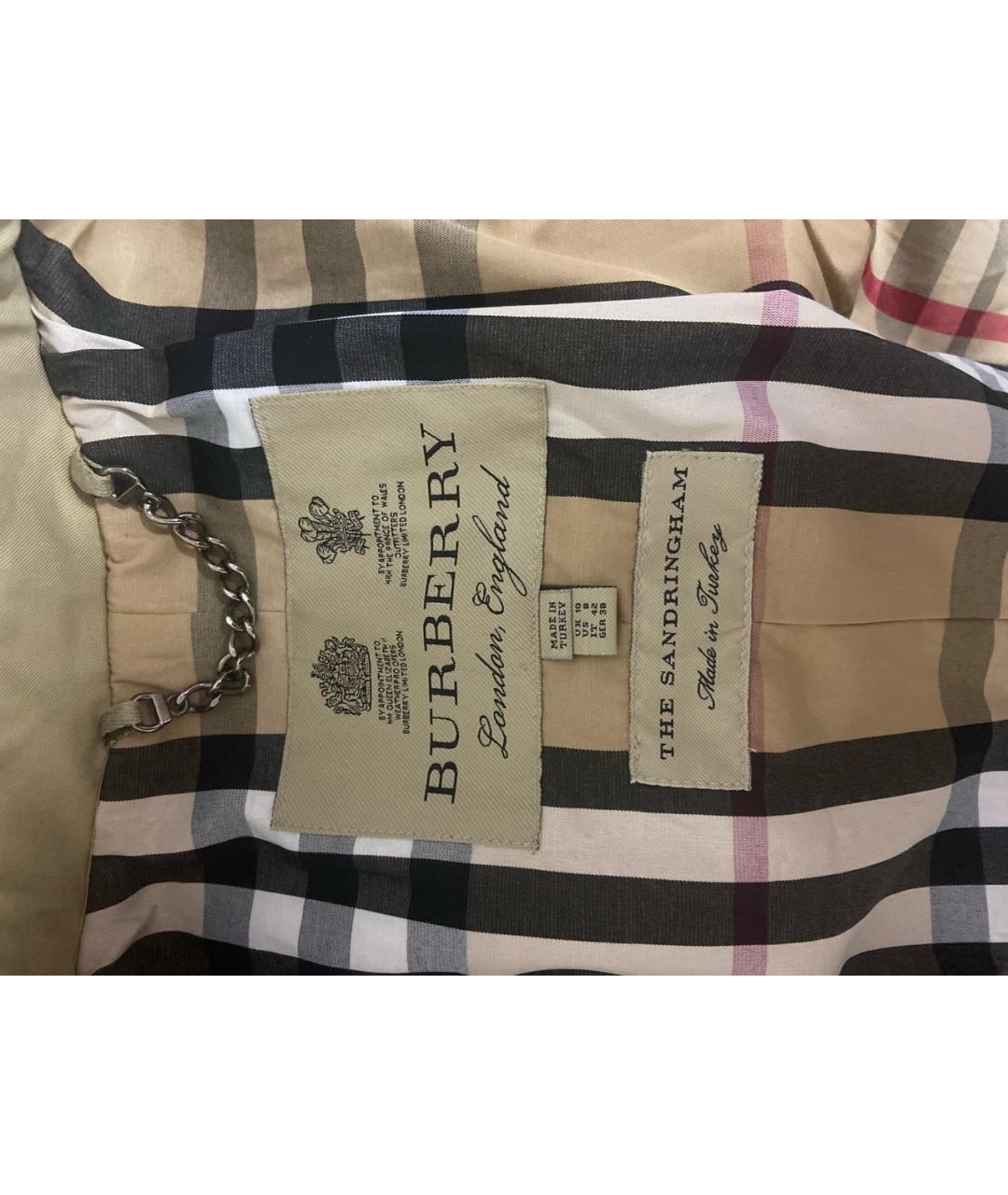 BURBERRY Бежевое хлопковое пальто, фото 3
