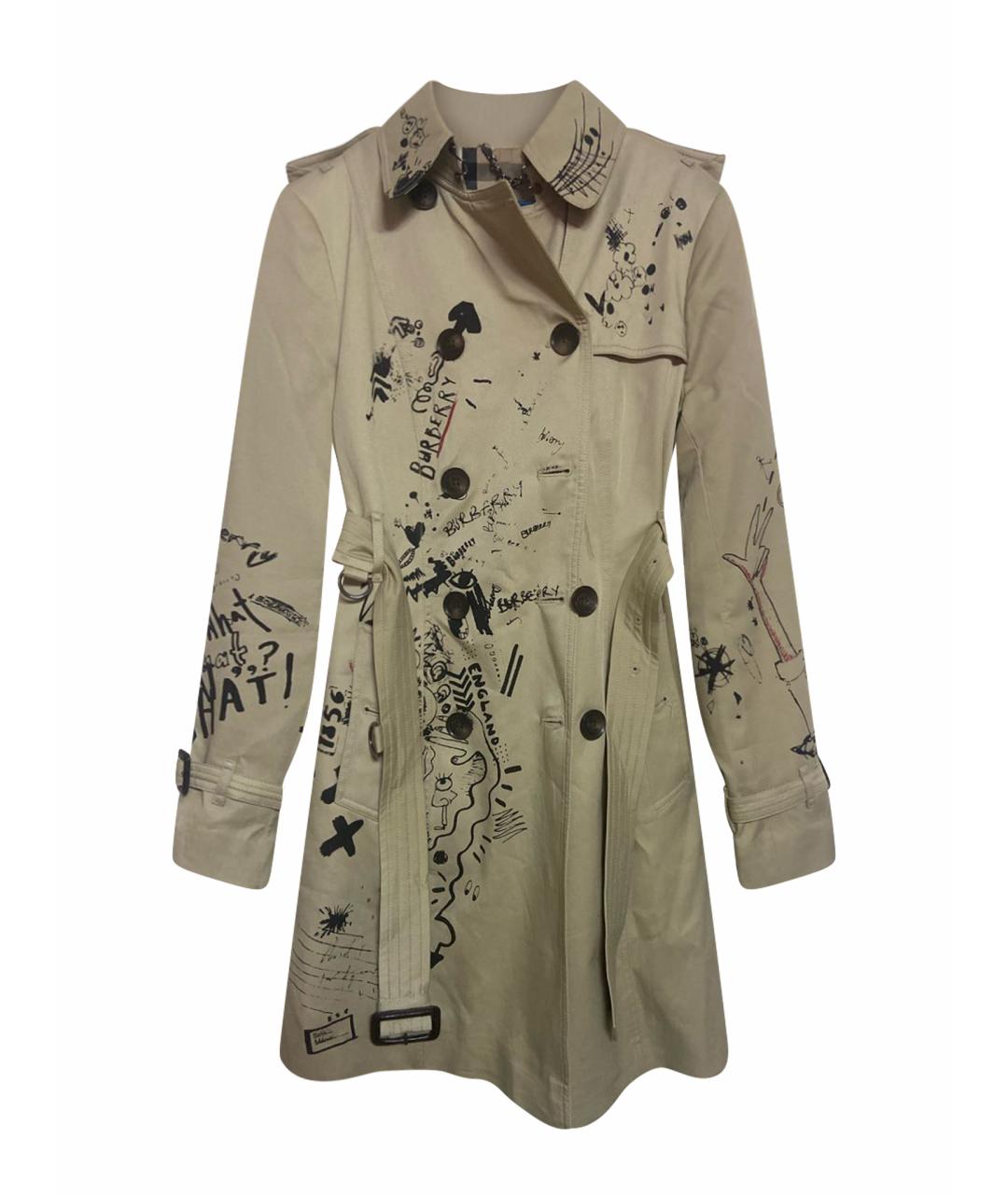 BURBERRY Бежевое хлопковое пальто, фото 1