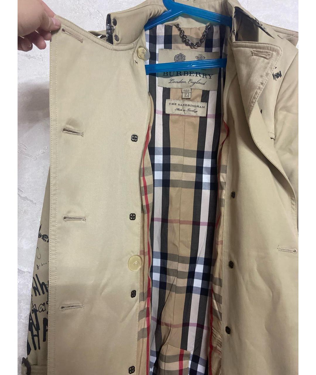 BURBERRY Бежевое хлопковое пальто, фото 6