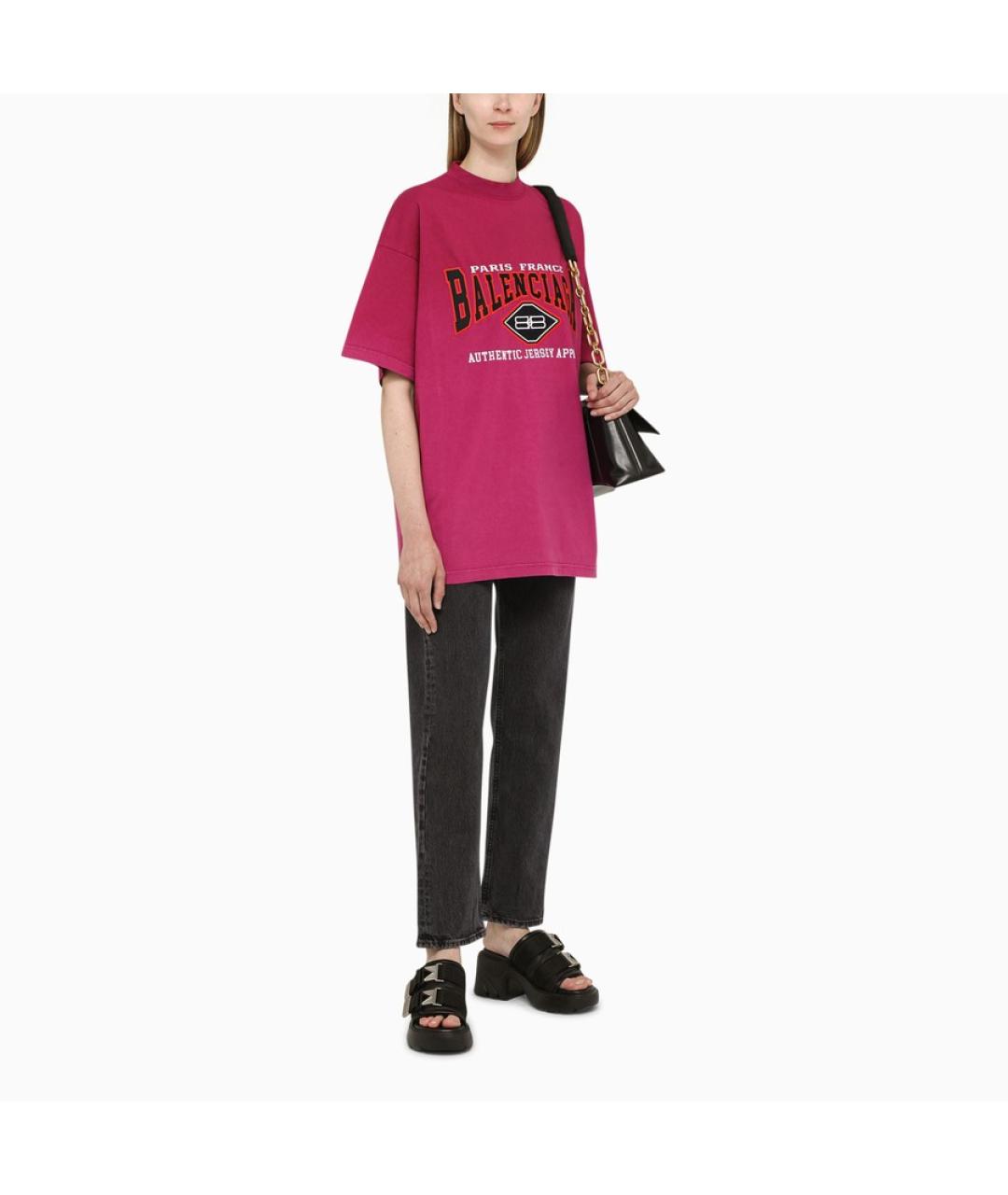 BALENCIAGA Розовая футболка, фото 2