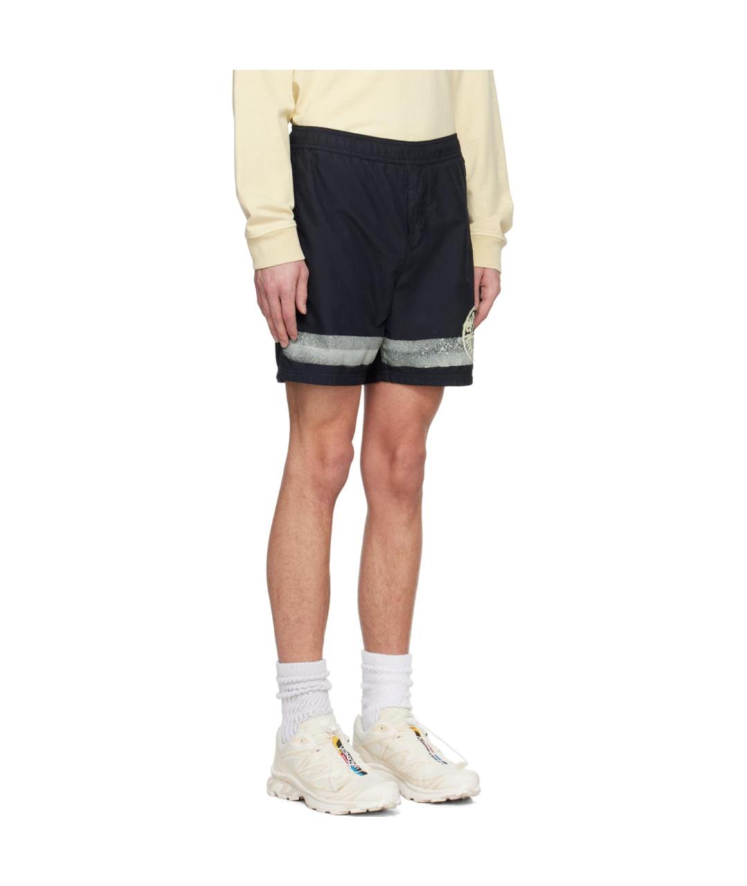 STONE ISLAND Черные шорты, фото 4