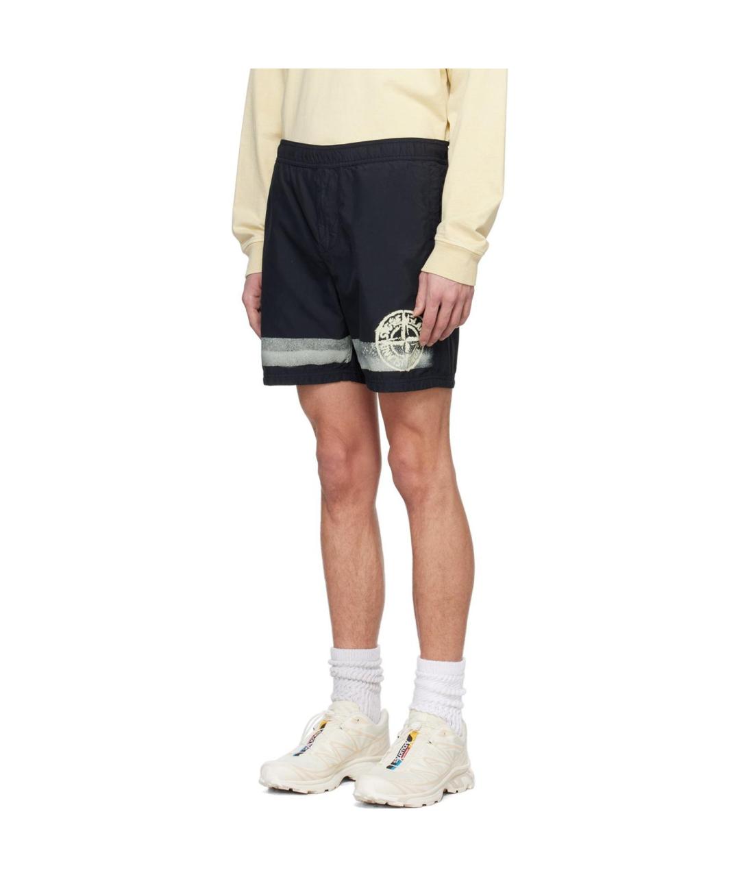 STONE ISLAND Черные шорты, фото 5