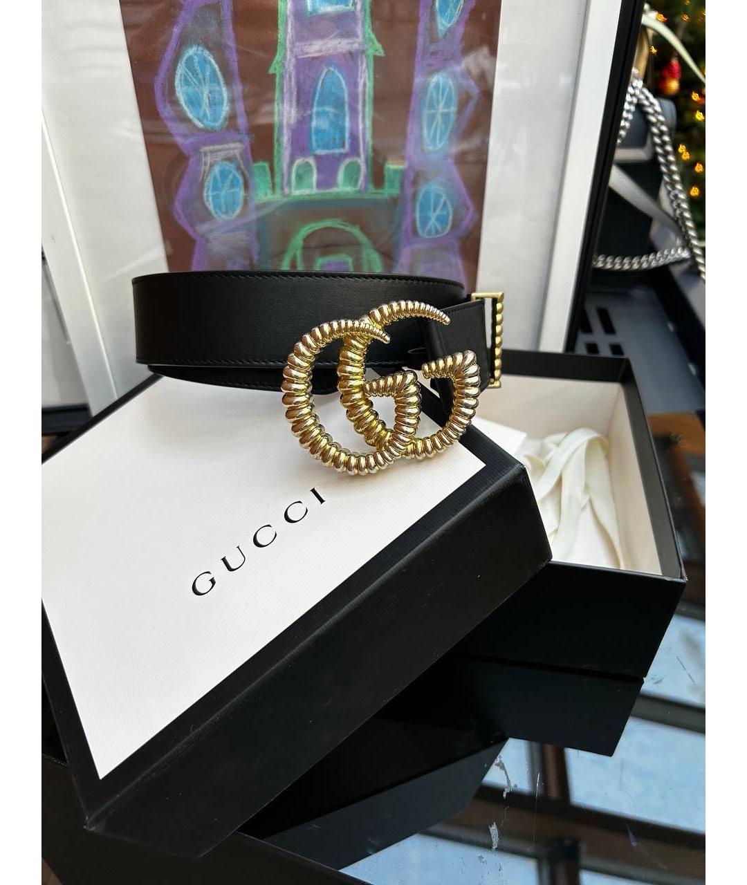 GUCCI Черный кожаный ремень, фото 5