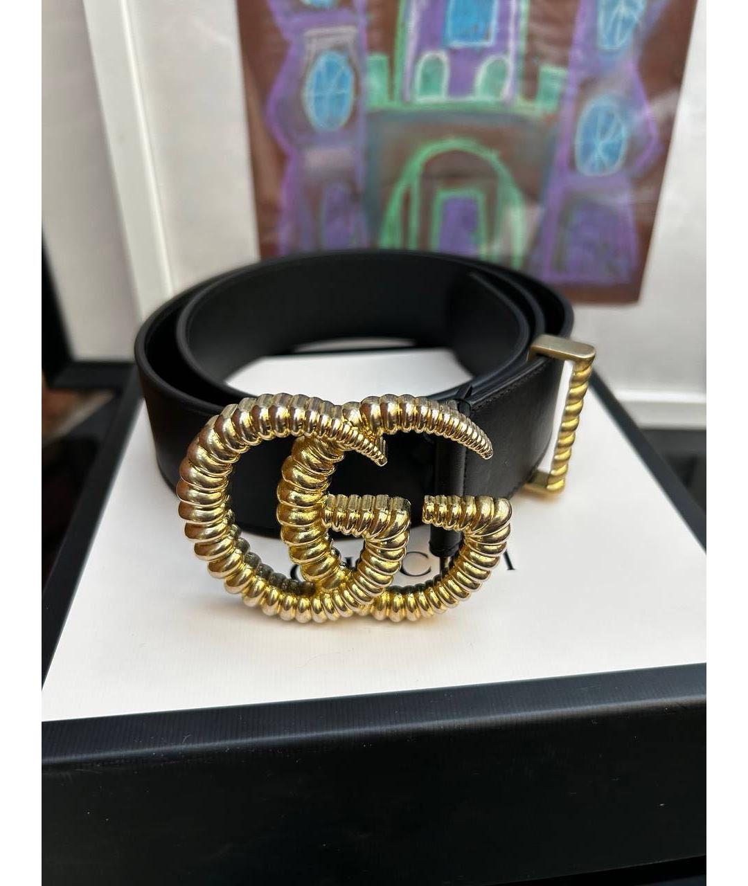 GUCCI Черный кожаный ремень, фото 6