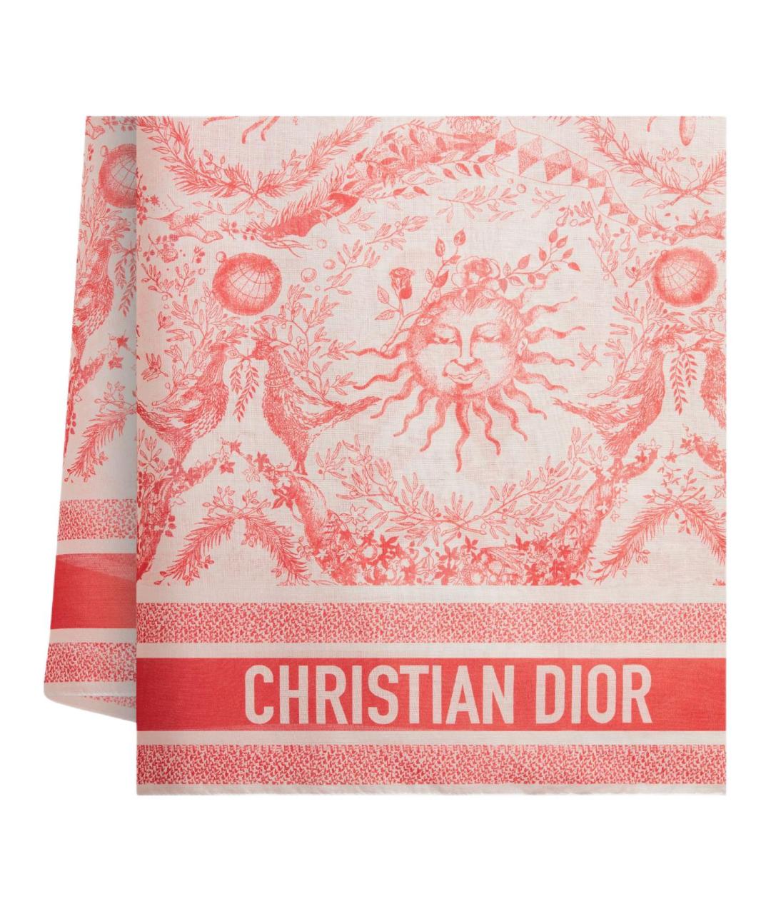CHRISTIAN DIOR Розовый хлопковый шарф, фото 2