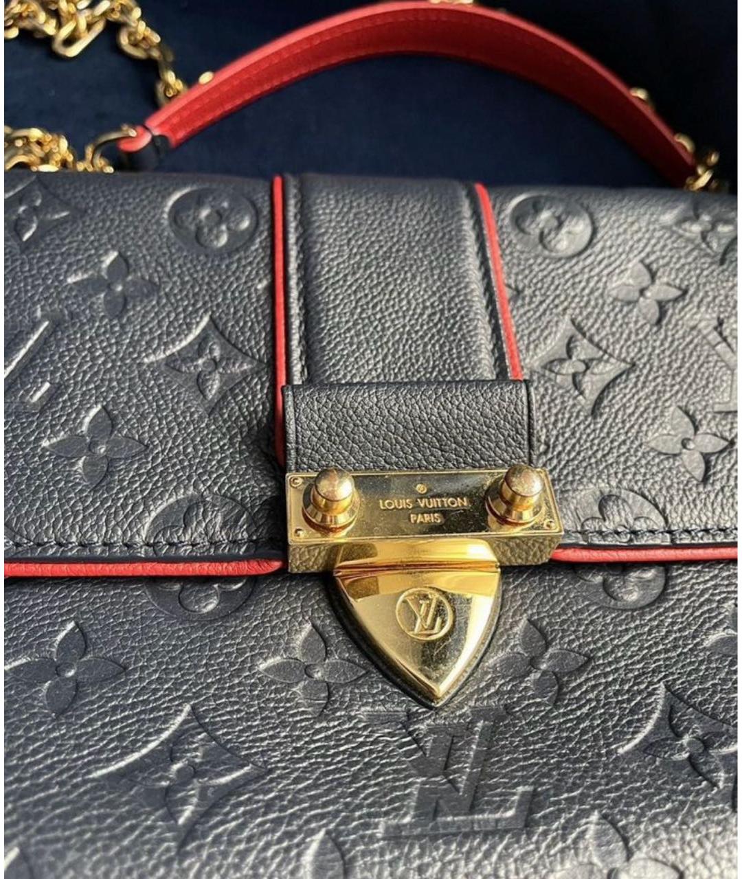 LOUIS VUITTON Темно-синяя кожаная сумка через плечо, фото 4