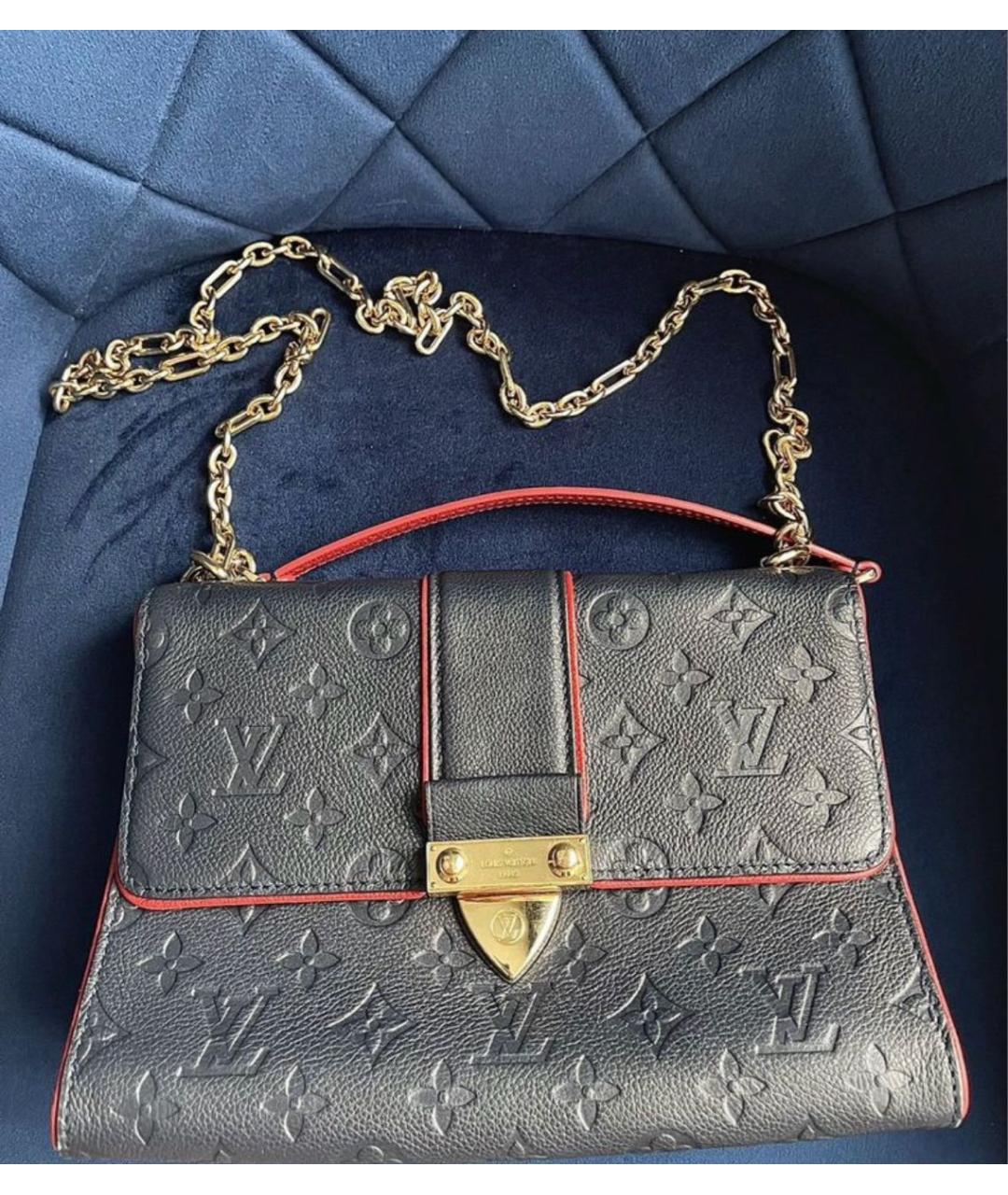LOUIS VUITTON Темно-синяя кожаная сумка через плечо, фото 7