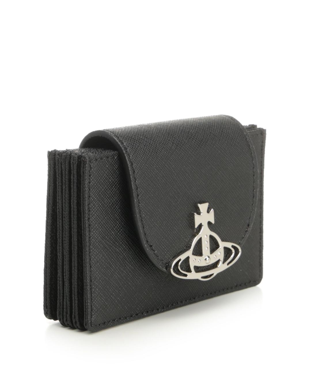 VIVIENNE WESTWOOD Черный кожаный кошелек, фото 2