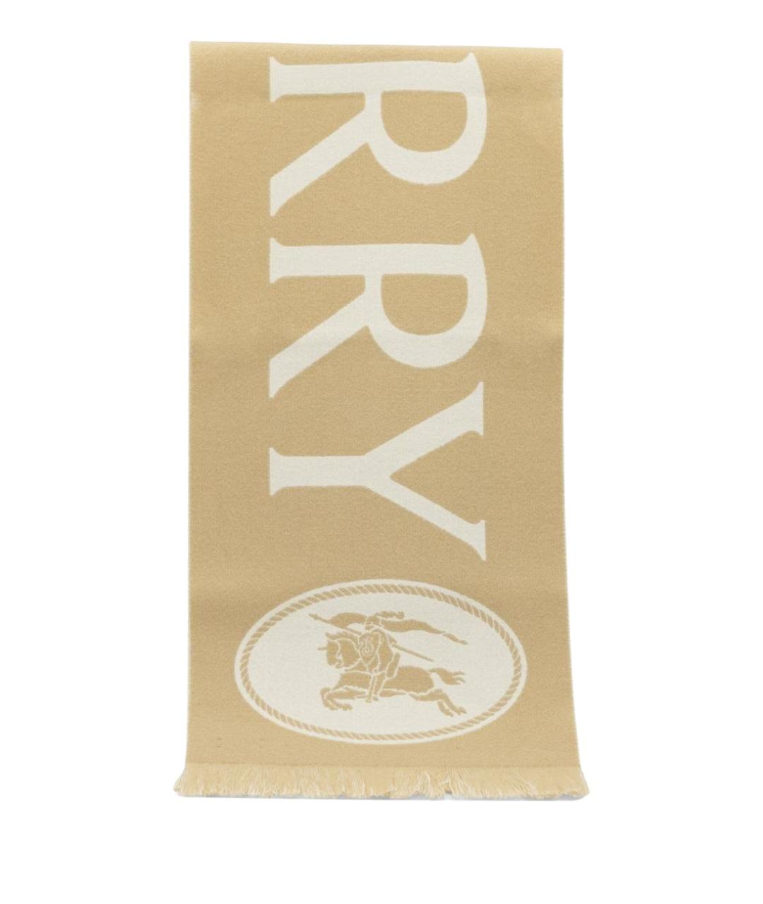 BURBERRY Бежевый шерстяной шарф, фото 1