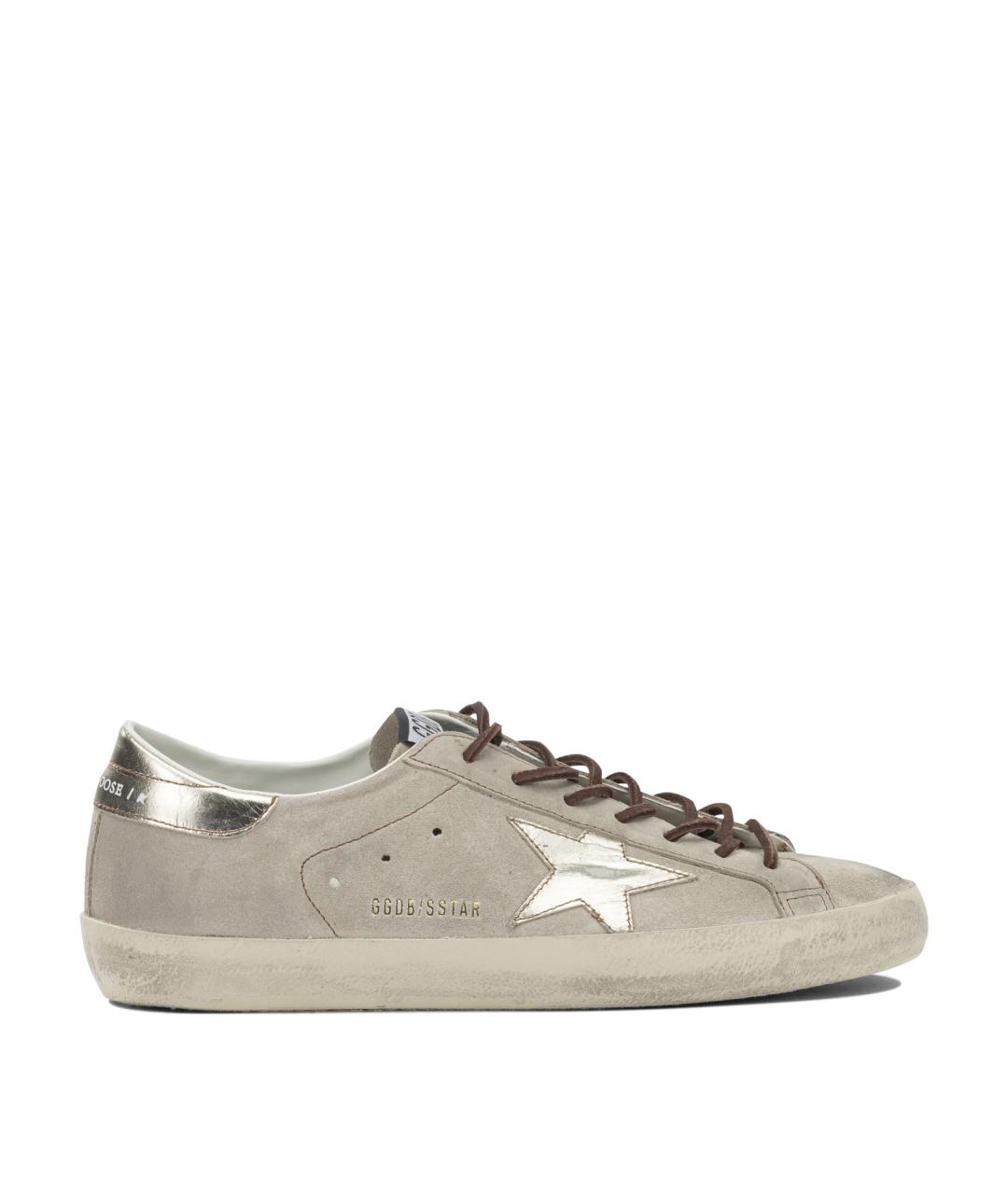 GOLDEN GOOSE Серые замшевые низкие кроссовки / кеды, фото 1