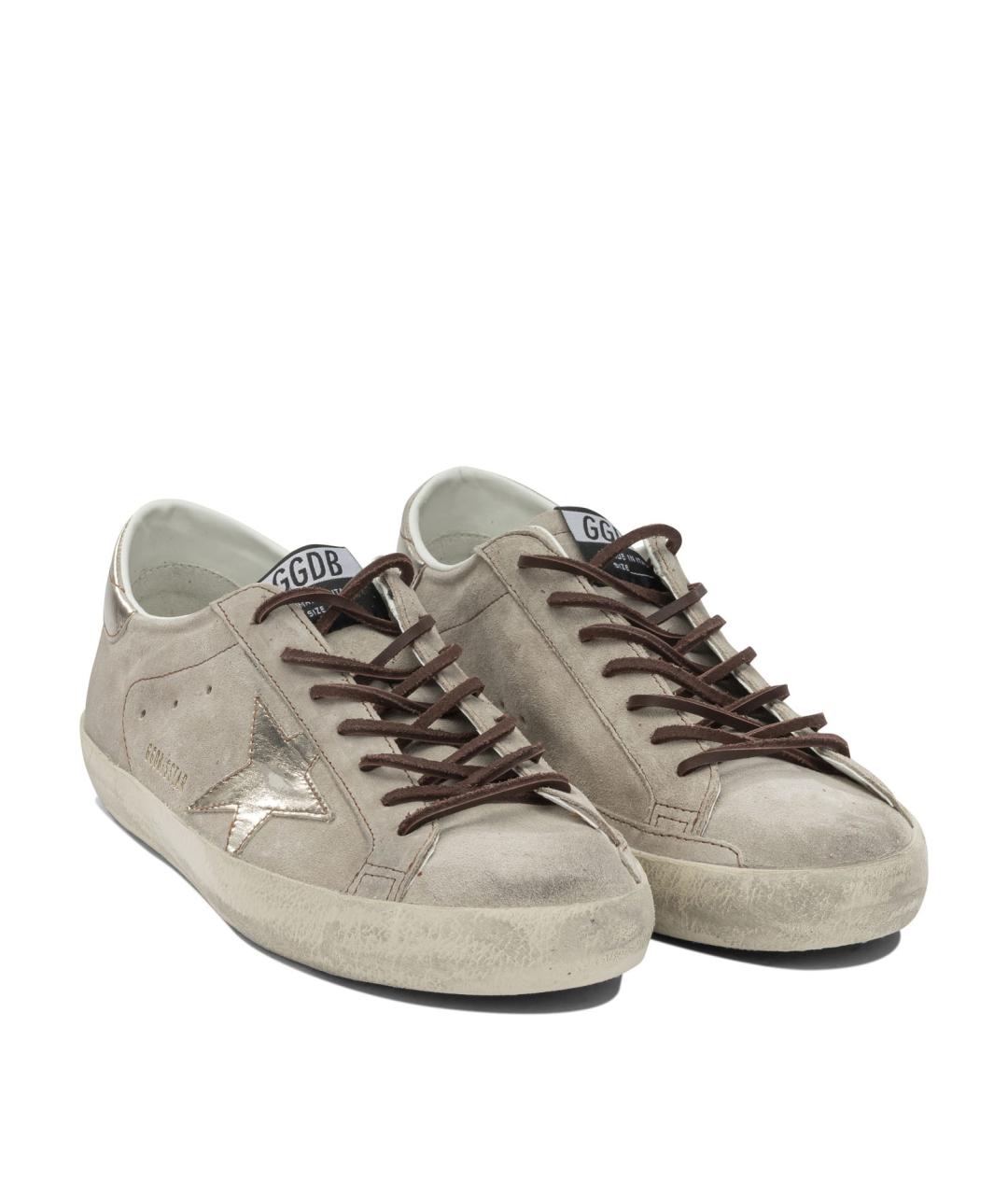 GOLDEN GOOSE Серые замшевые низкие кроссовки / кеды, фото 2