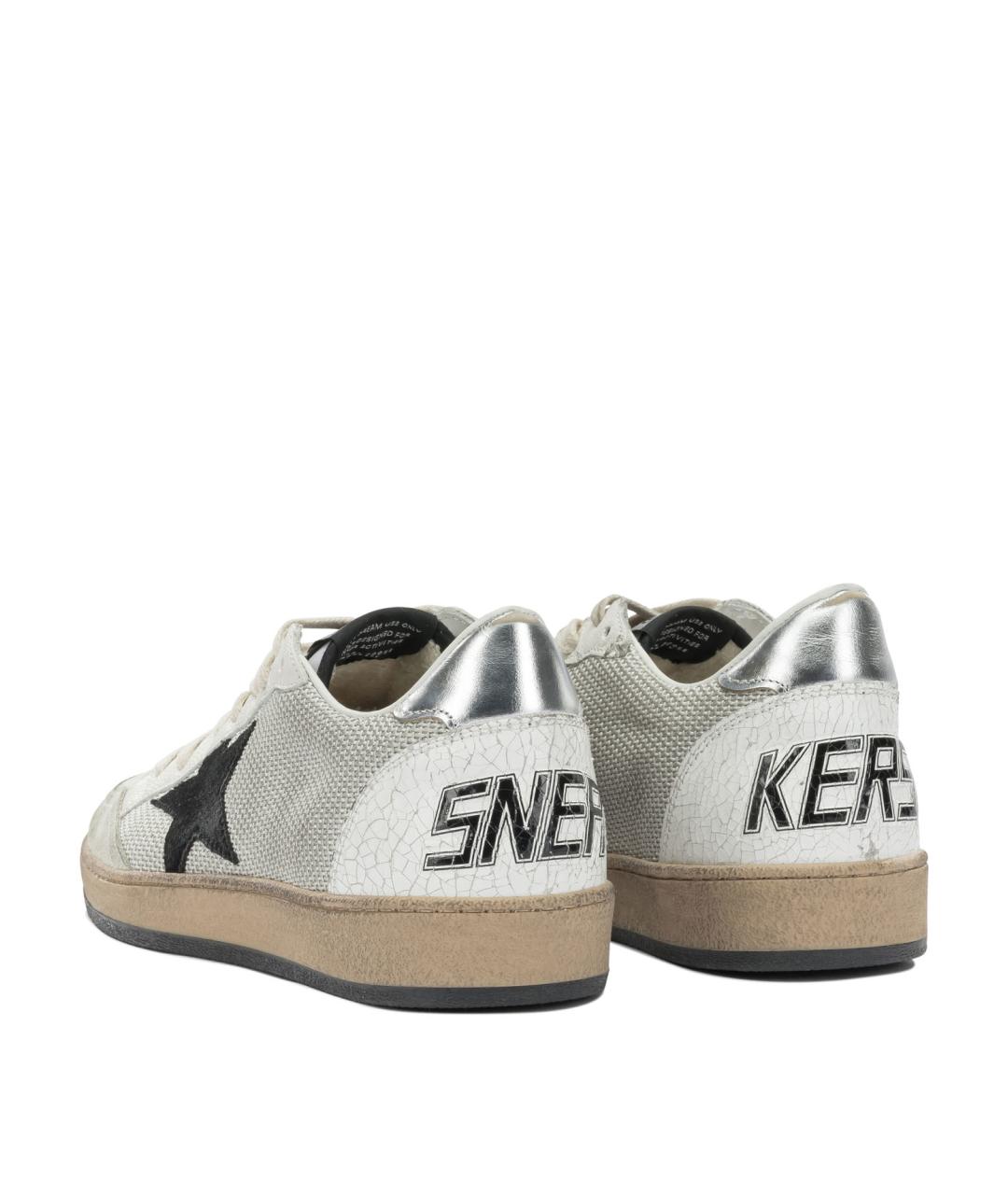 GOLDEN GOOSE Белые текстильные низкие кроссовки / кеды, фото 4