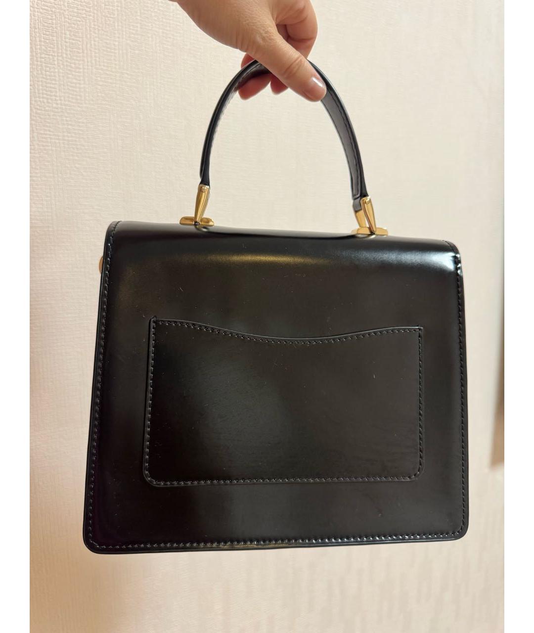MARC JACOBS Черная сумка с короткими ручками из лакированной кожи, фото 3