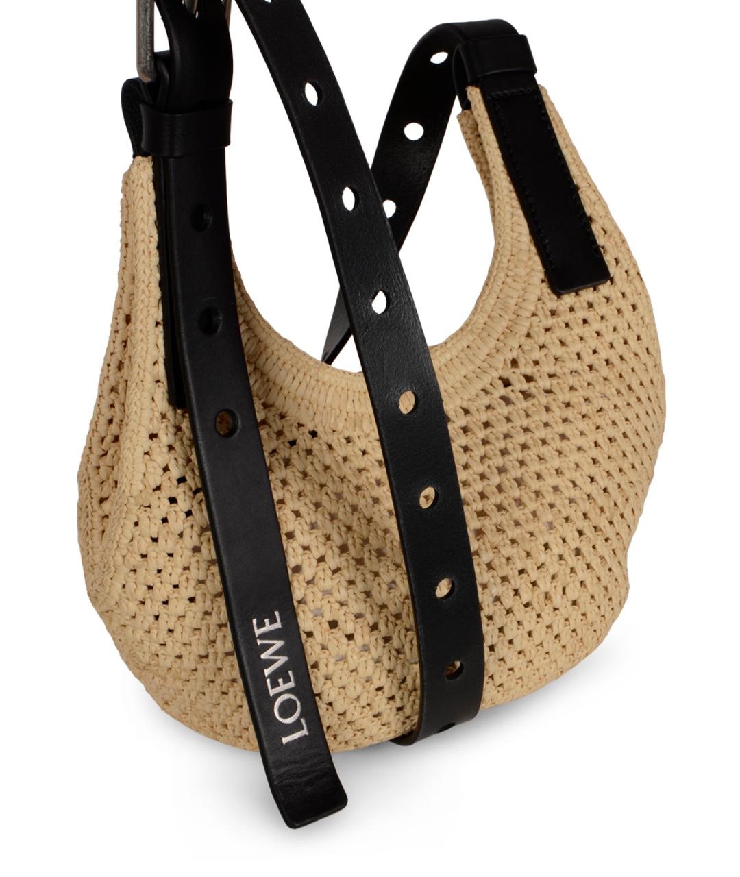 LOEWE Бежевая плетеная сумка через плечо, фото 4