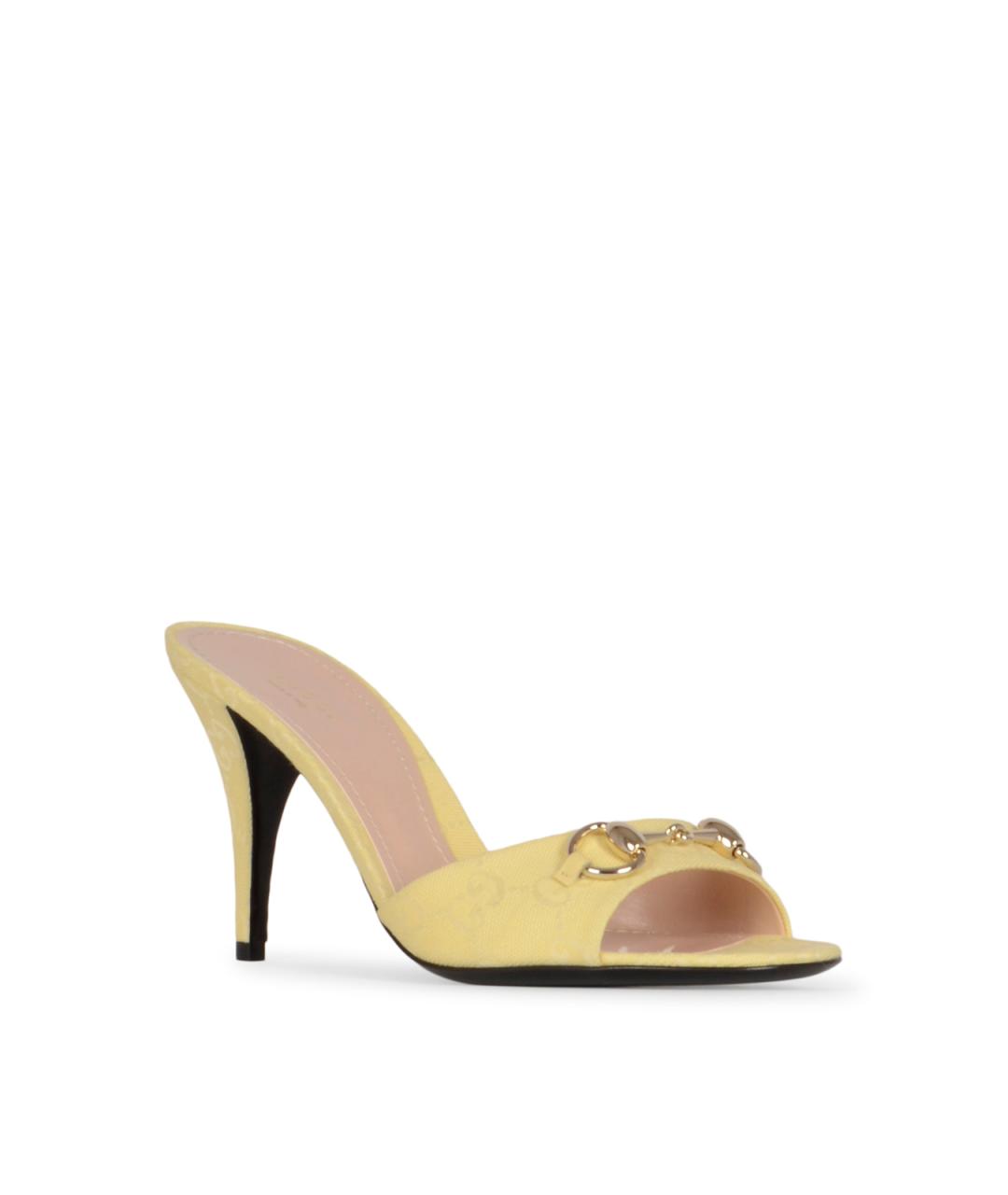 GUCCI Желтые синтетические мюли, фото 2
