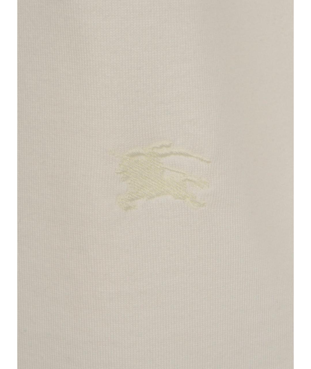 BURBERRY Белая хлопковая футболка, фото 5