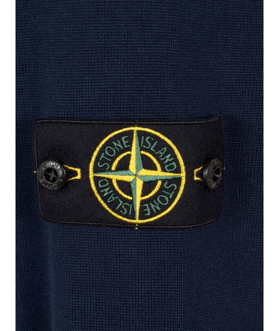STONE ISLAND Синий хлопковый джемпер / свитер, фото 6
