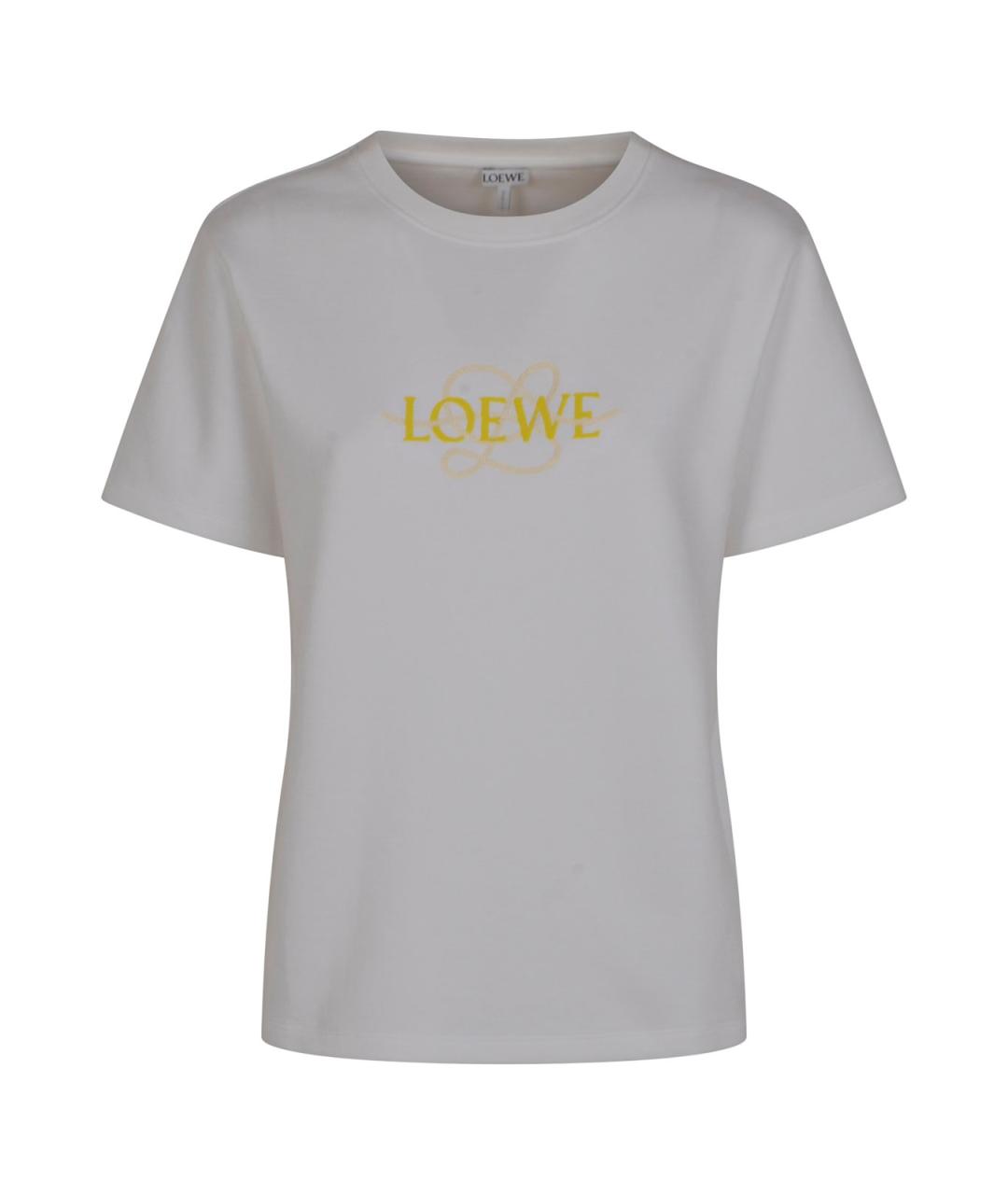 LOEWE Белая хлопковая футболка, фото 1