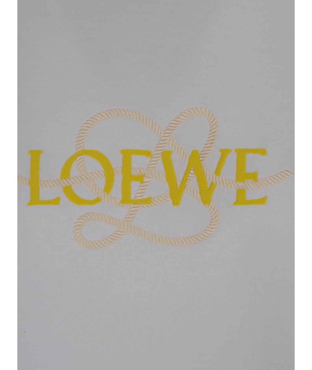 LOEWE Белая хлопковая футболка, фото 3