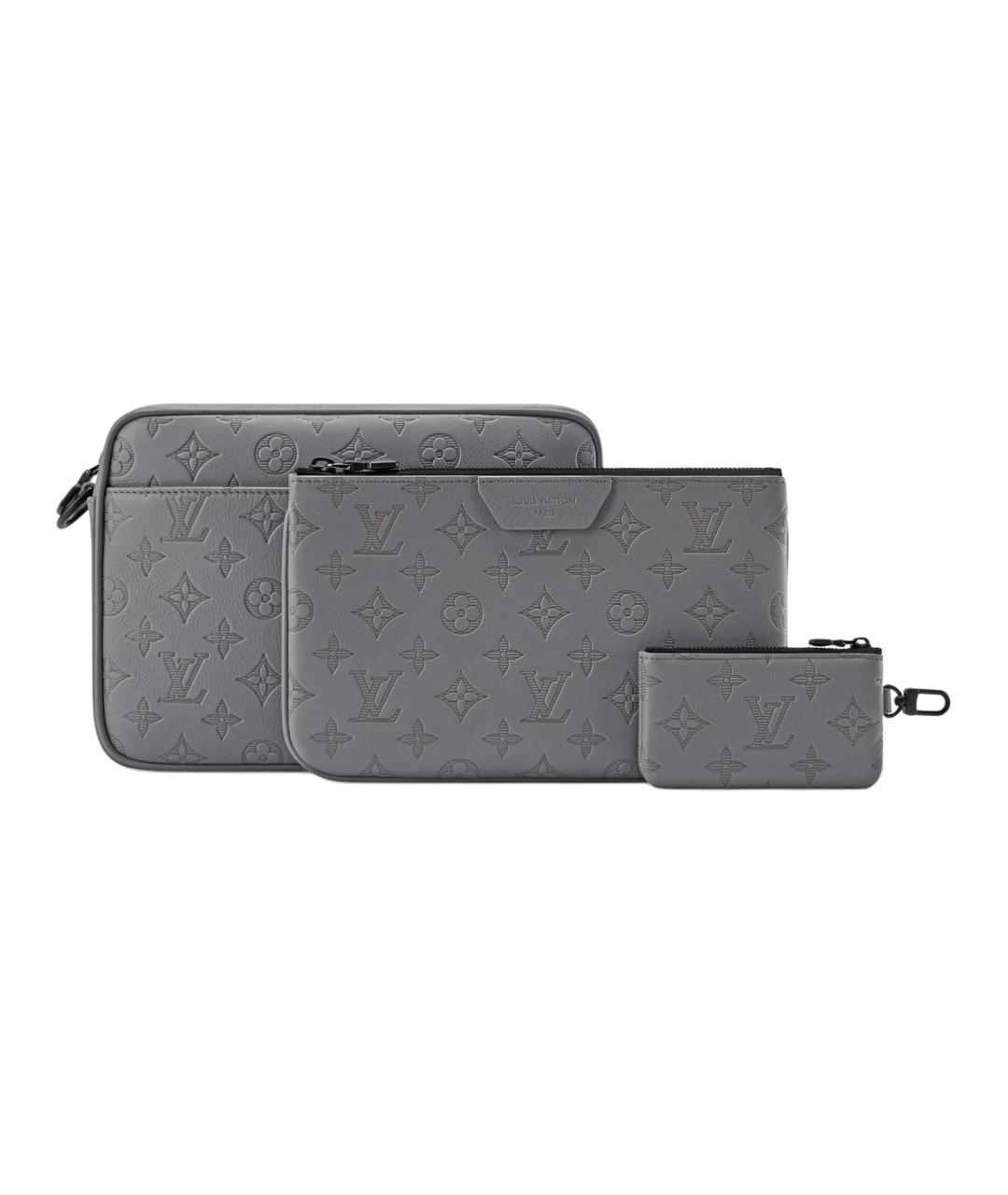 LOUIS VUITTON Серая кожаная сумка на плечо, фото 2