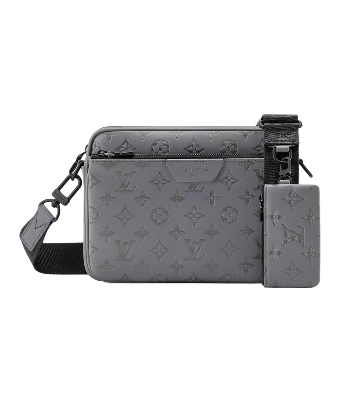 LOUIS VUITTON Серая кожаная сумка на плечо, фото 1