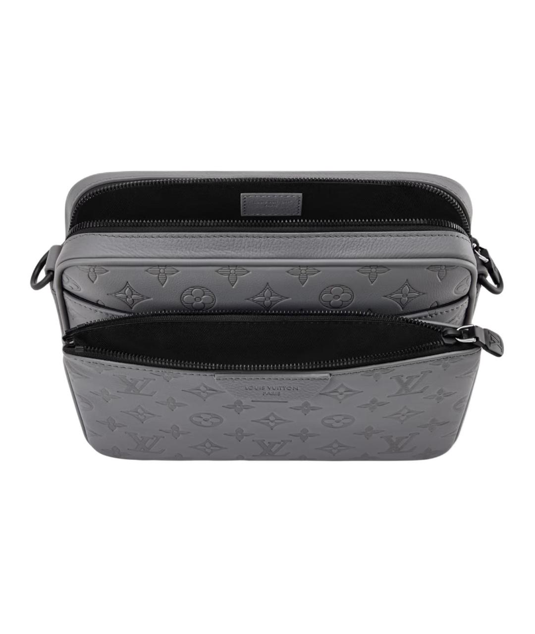 LOUIS VUITTON Серая кожаная сумка на плечо, фото 5