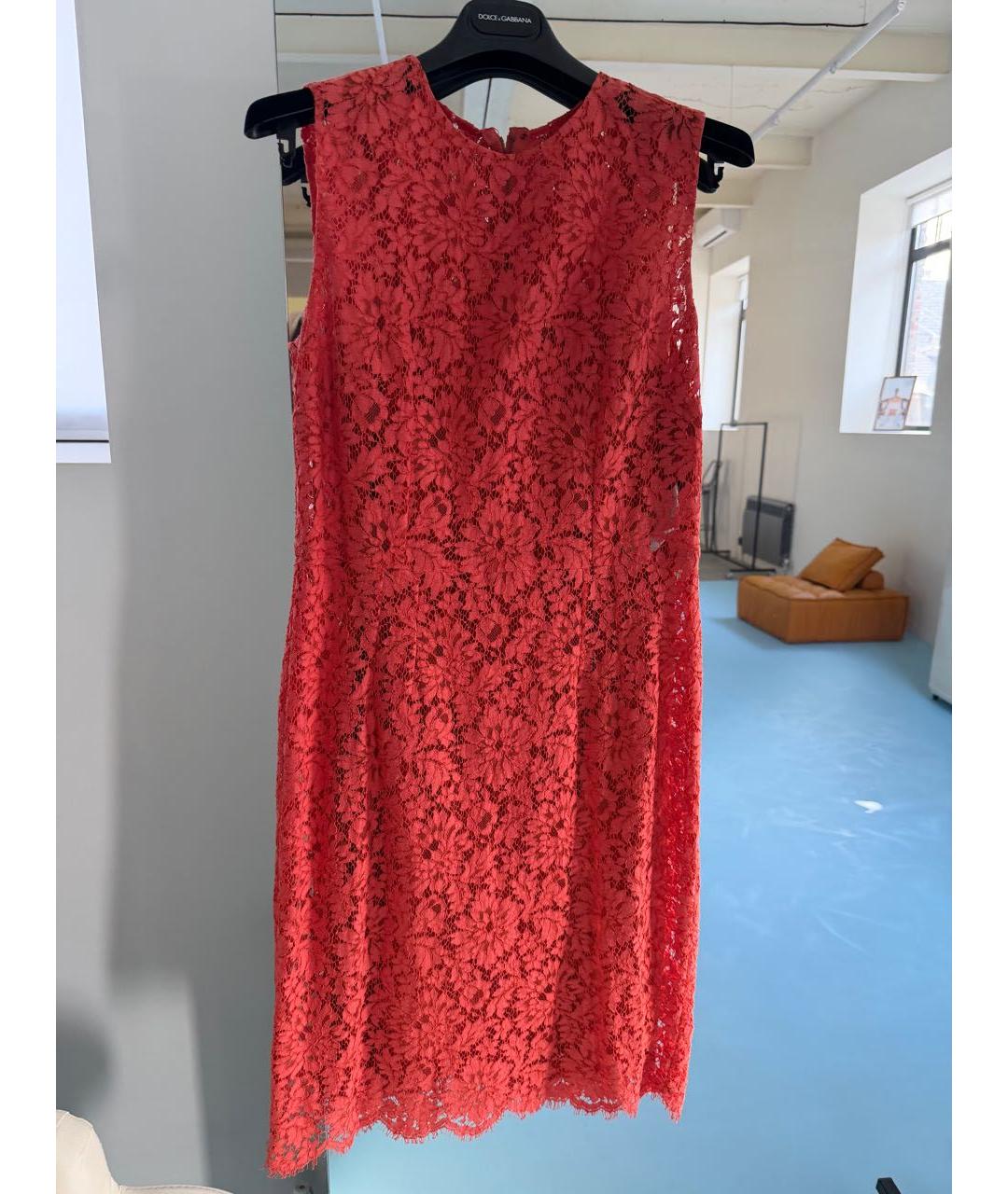 DOLCE&GABBANA Коралловое хлопковое платье, фото 6