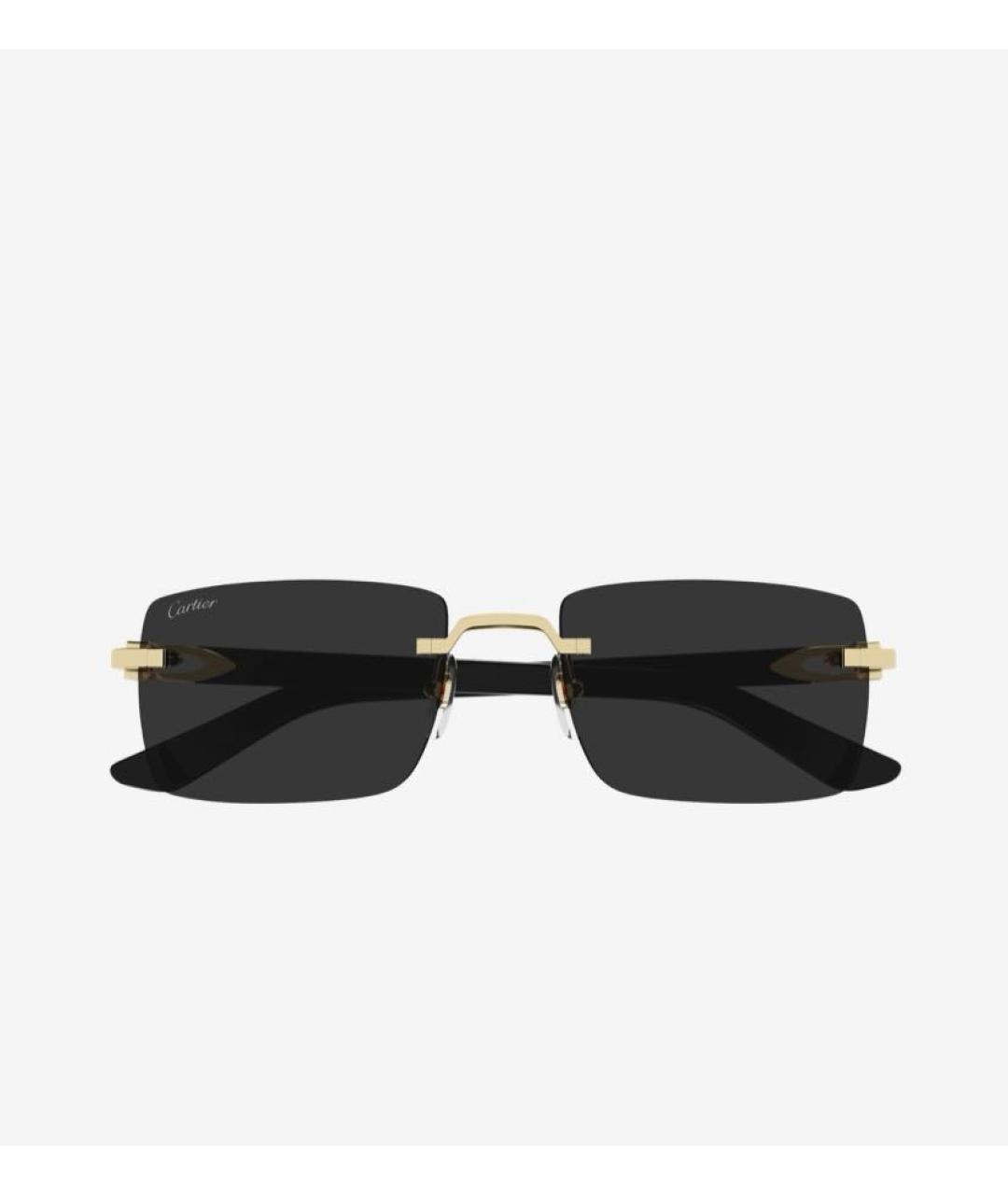 CARTIER Черные металлические солнцезащитные очки, фото 3