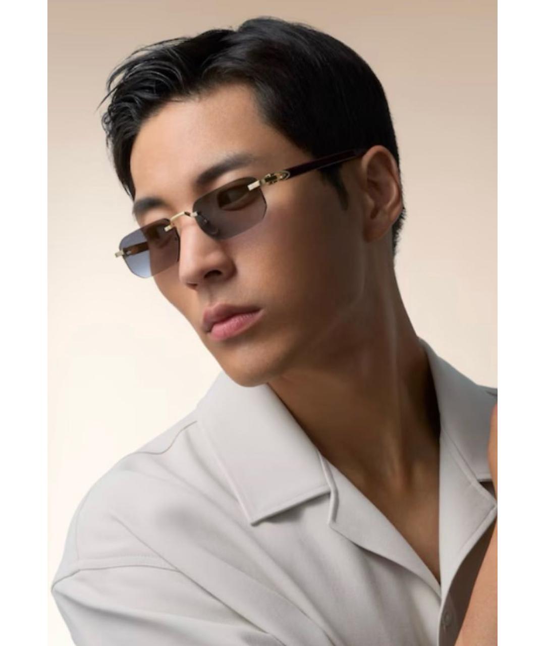 CARTIER Черные металлические солнцезащитные очки, фото 8