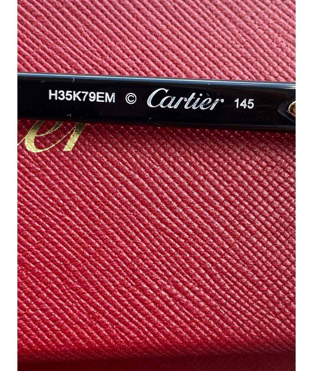 CARTIER Черные металлические солнцезащитные очки, фото 6