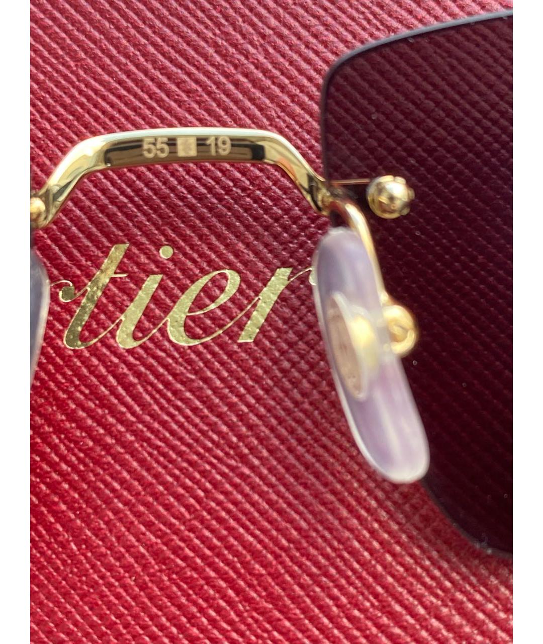 CARTIER Черные металлические солнцезащитные очки, фото 4