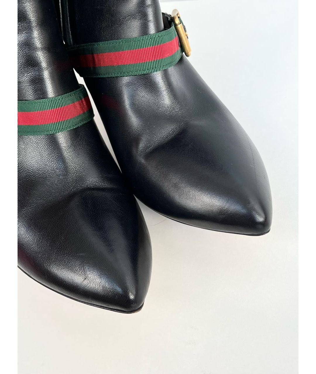 GUCCI Черные кожаные сапоги, фото 5