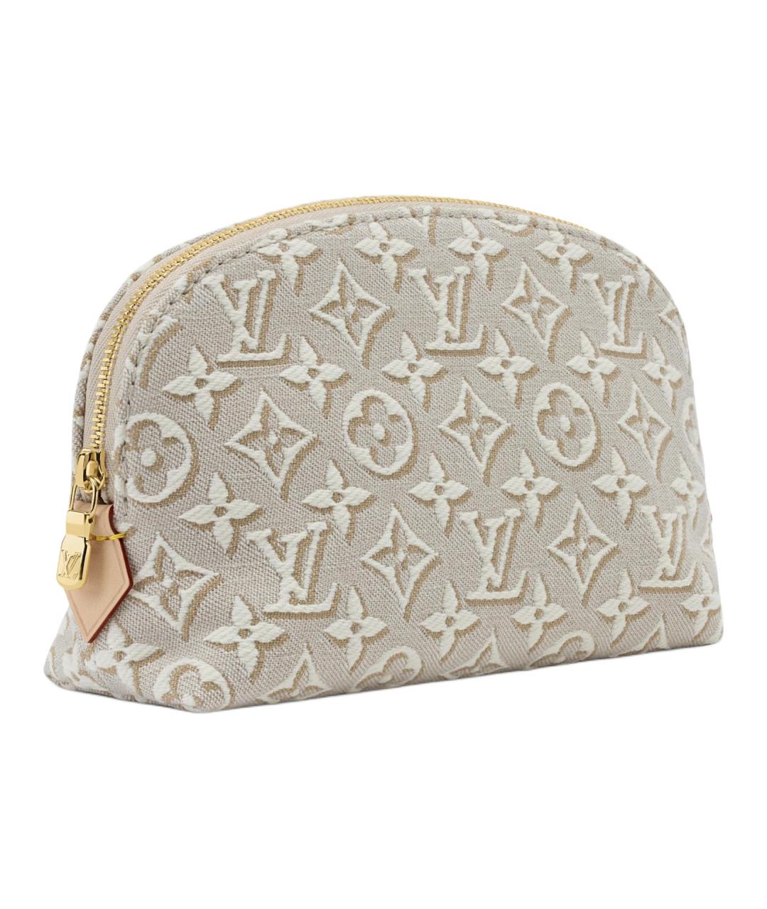 LOUIS VUITTON Бежевая тканевая косметичка, фото 2