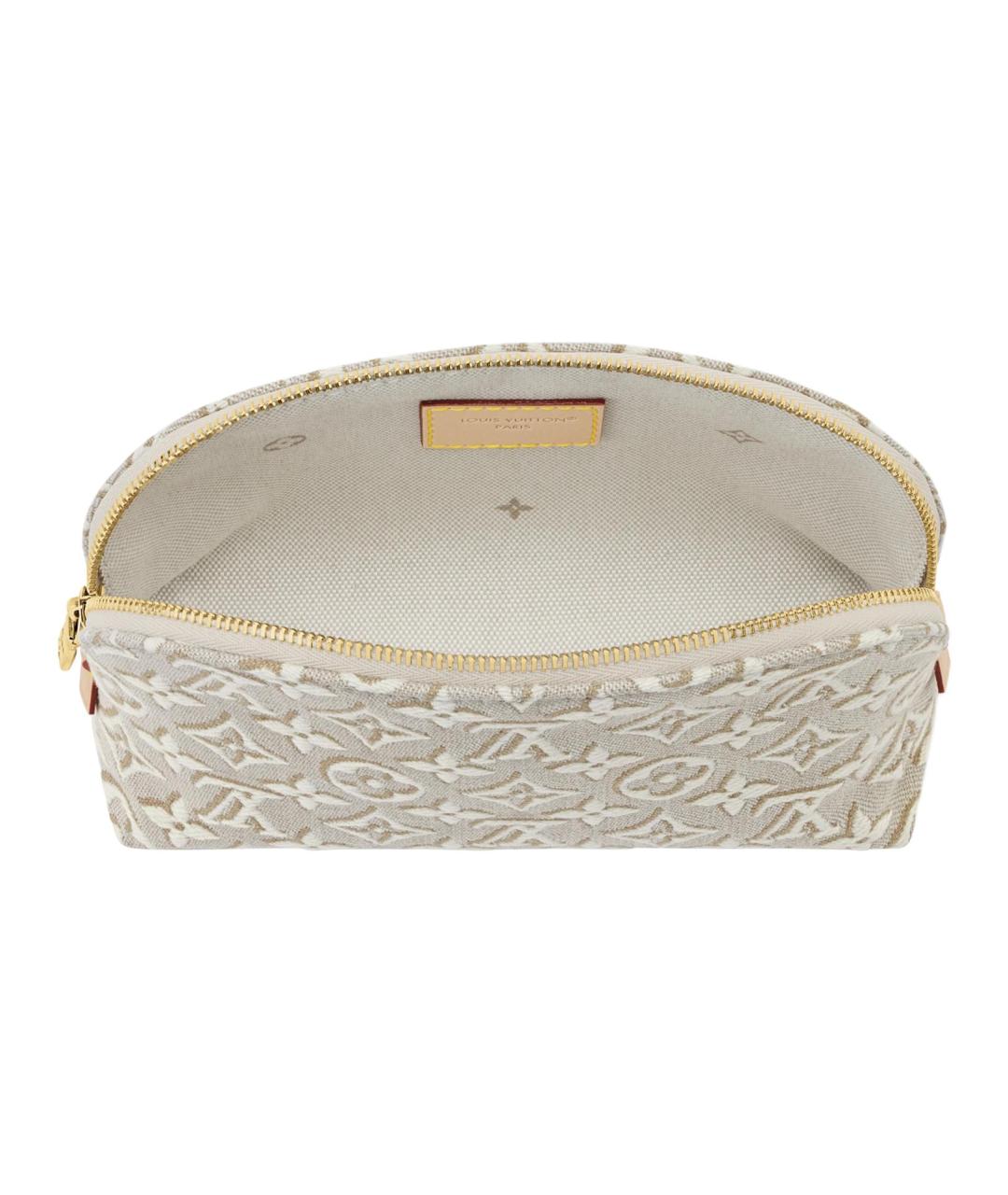 LOUIS VUITTON Бежевая тканевая косметичка, фото 4