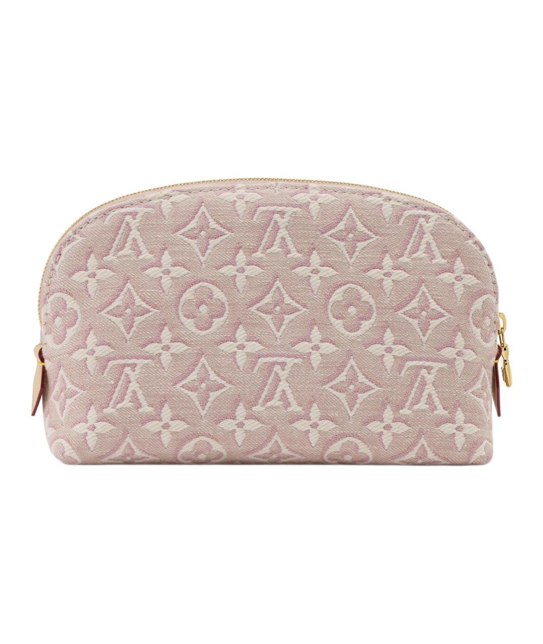 LOUIS VUITTON Розовая тканевая косметичка, фото 3