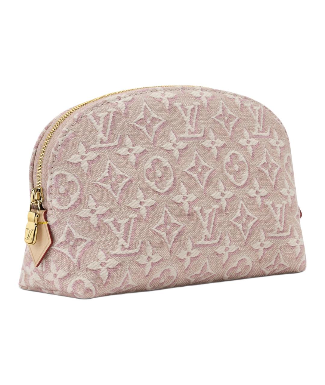 LOUIS VUITTON Розовая тканевая косметичка, фото 2